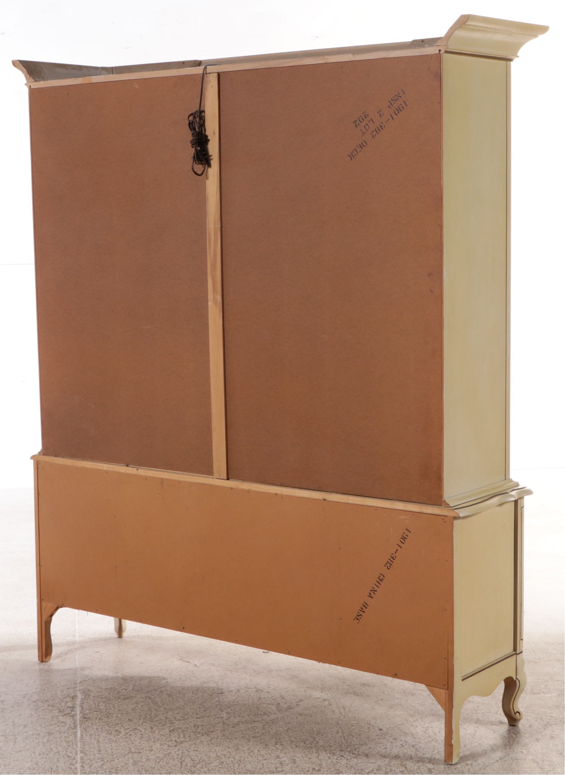 French Provincial Style Paint-Decorated Wood China Cabinet