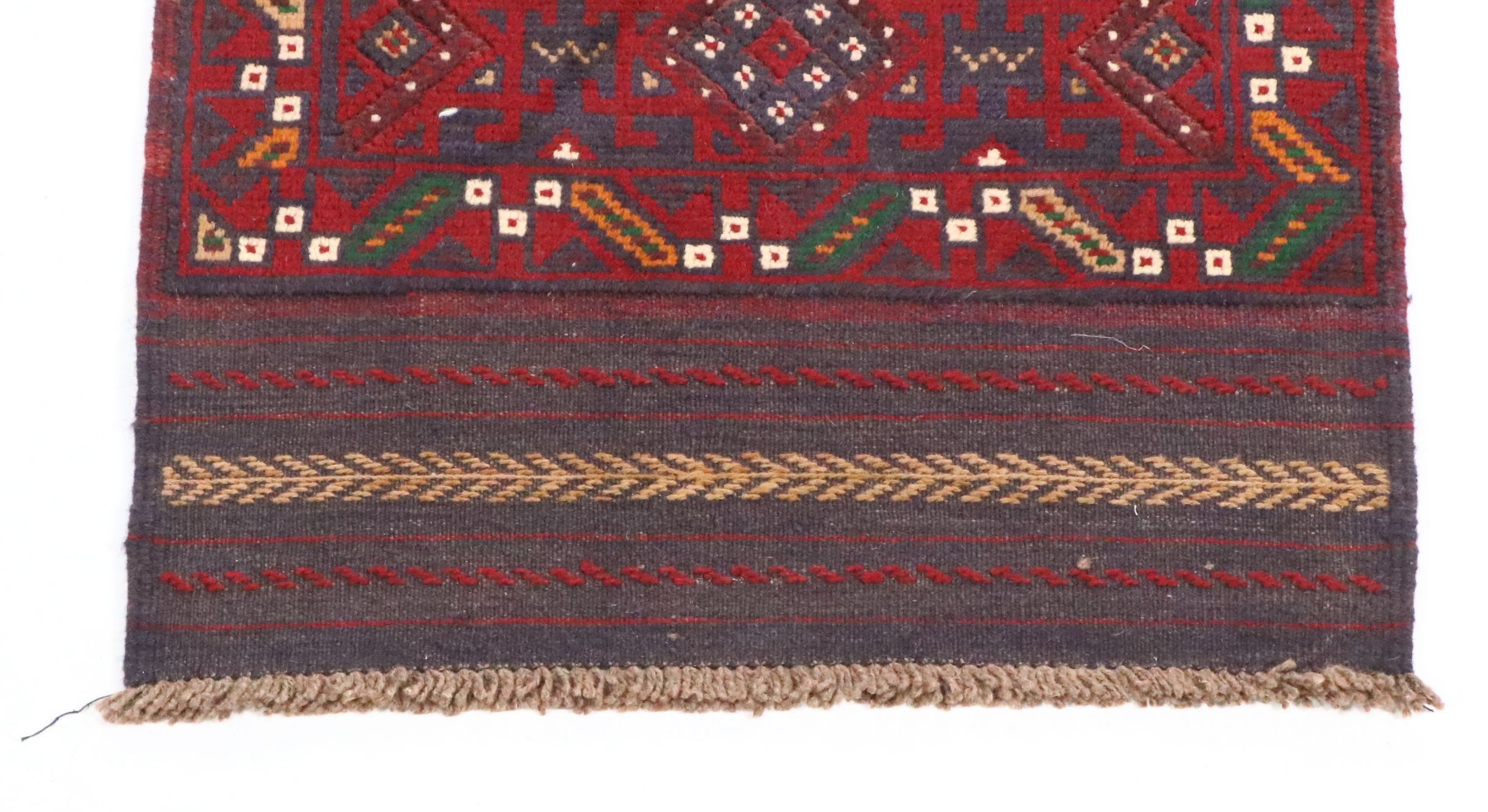 2'3 x 11'7 Handwoven Afghan Mashwani Carpet Runner