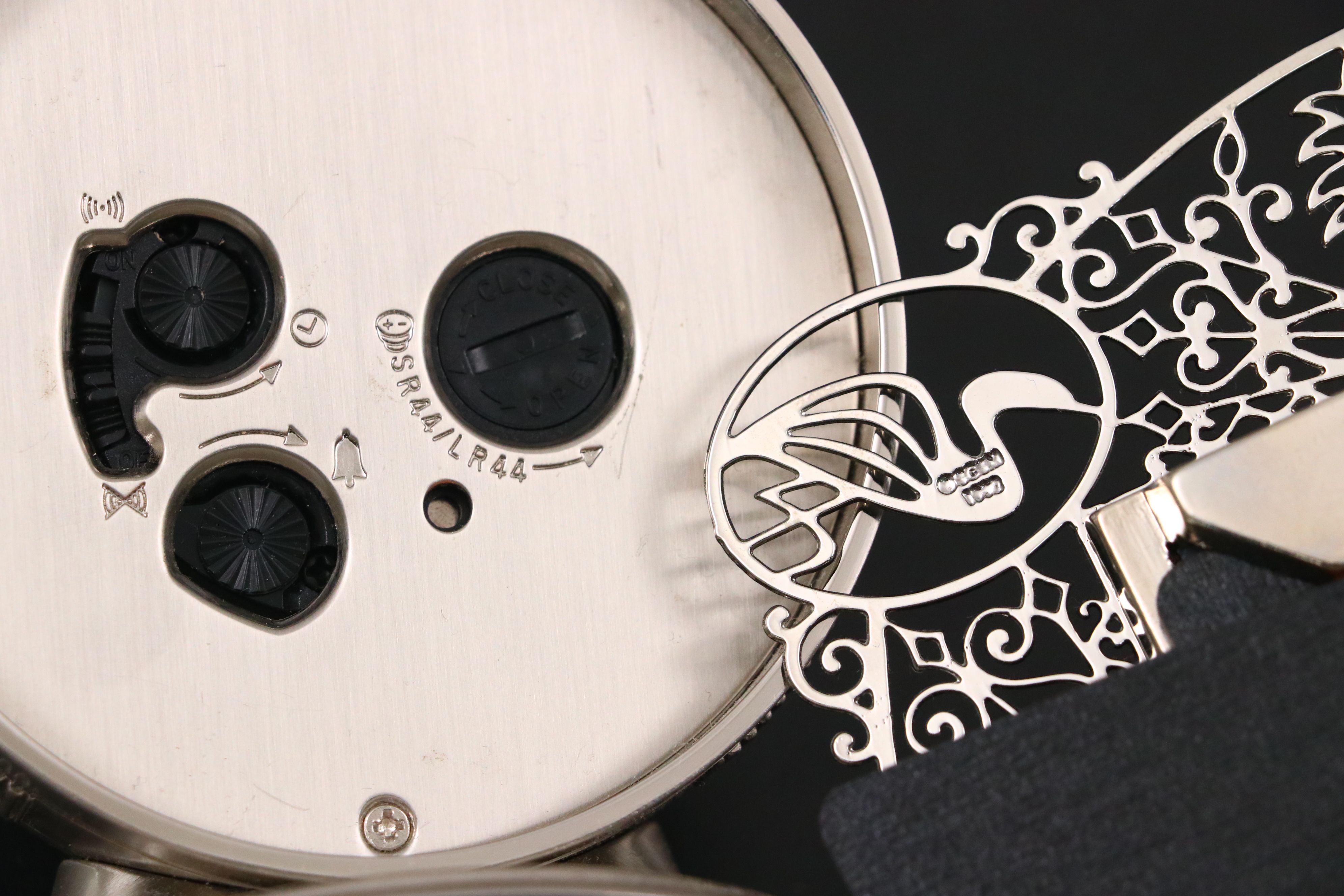 Seth Thomas Desk Clock, Philips Simmons Gate Frame, and Leaf Place Card Holders