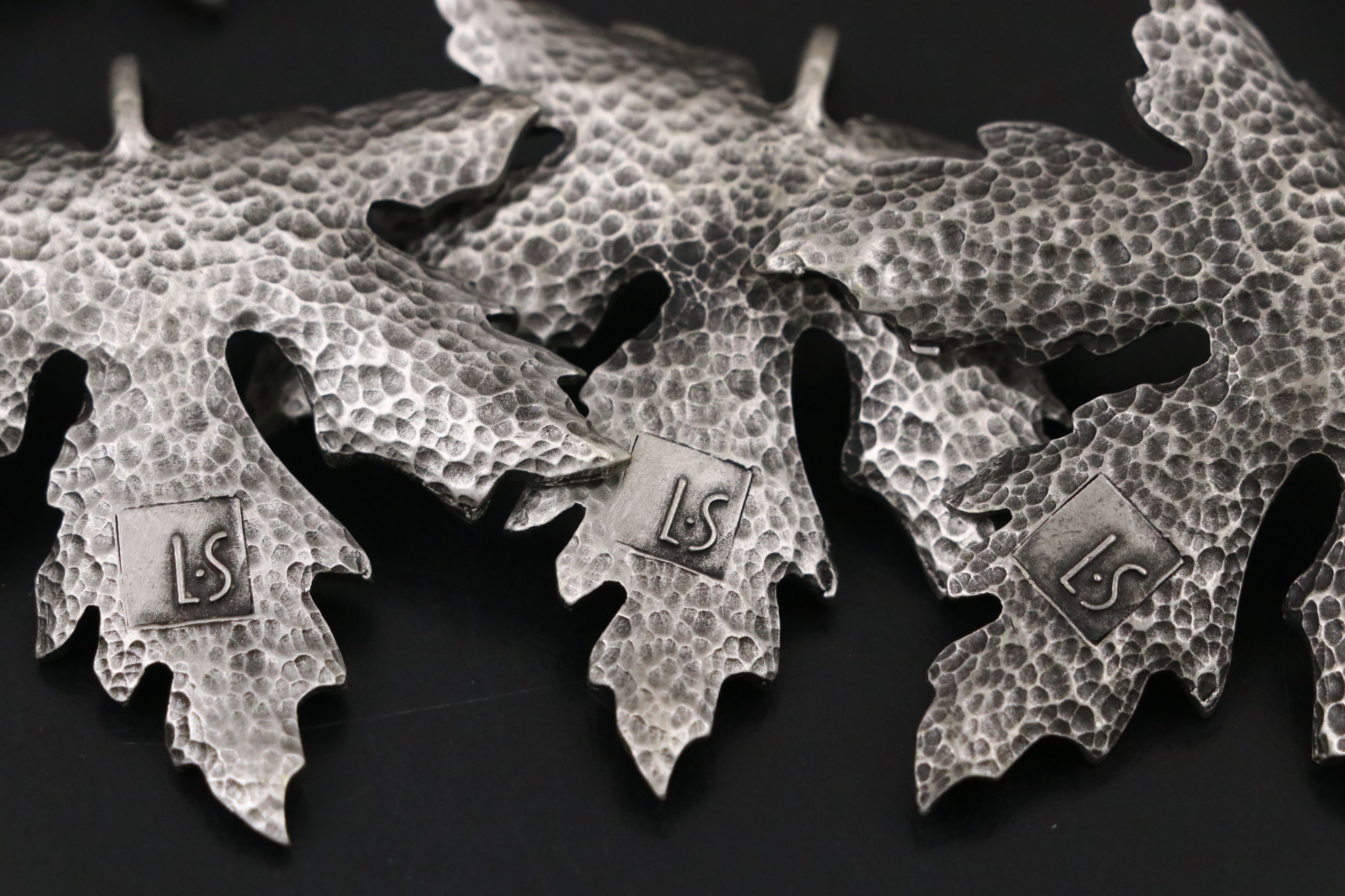 Seth Thomas Desk Clock, Philips Simmons Gate Frame, and Leaf Place Card Holders