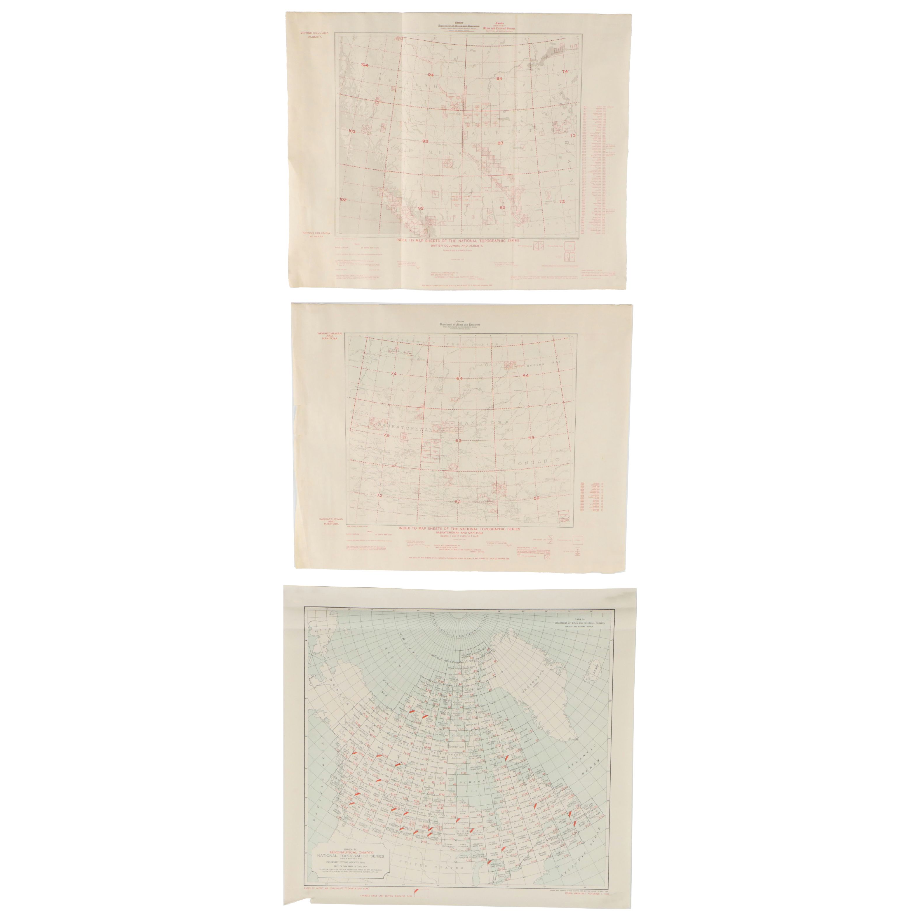 Collection of Canada Department of Mines and Technical Surveys Lithographic Maps