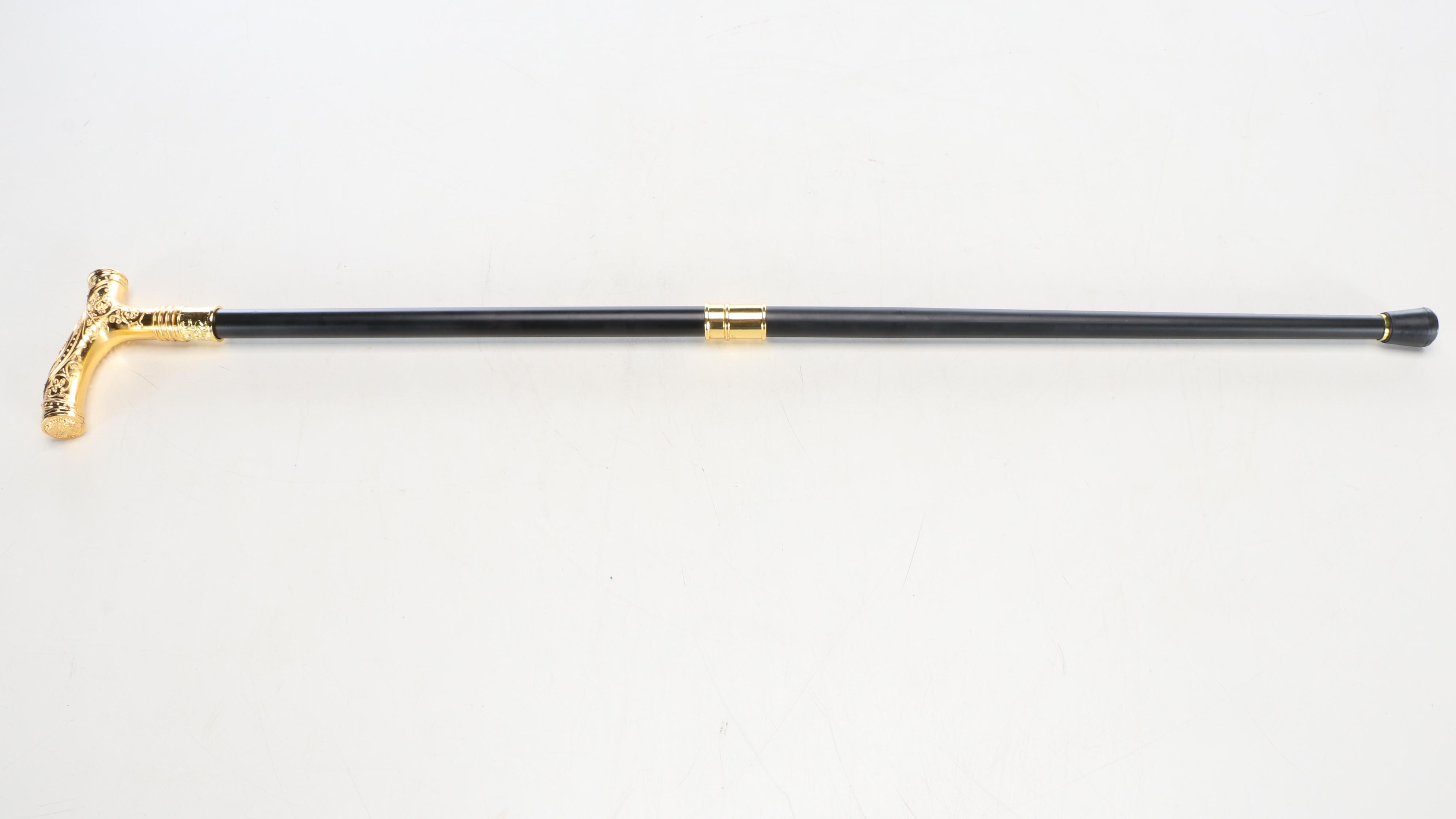 Gold Finished Derby Handle Sword Cane