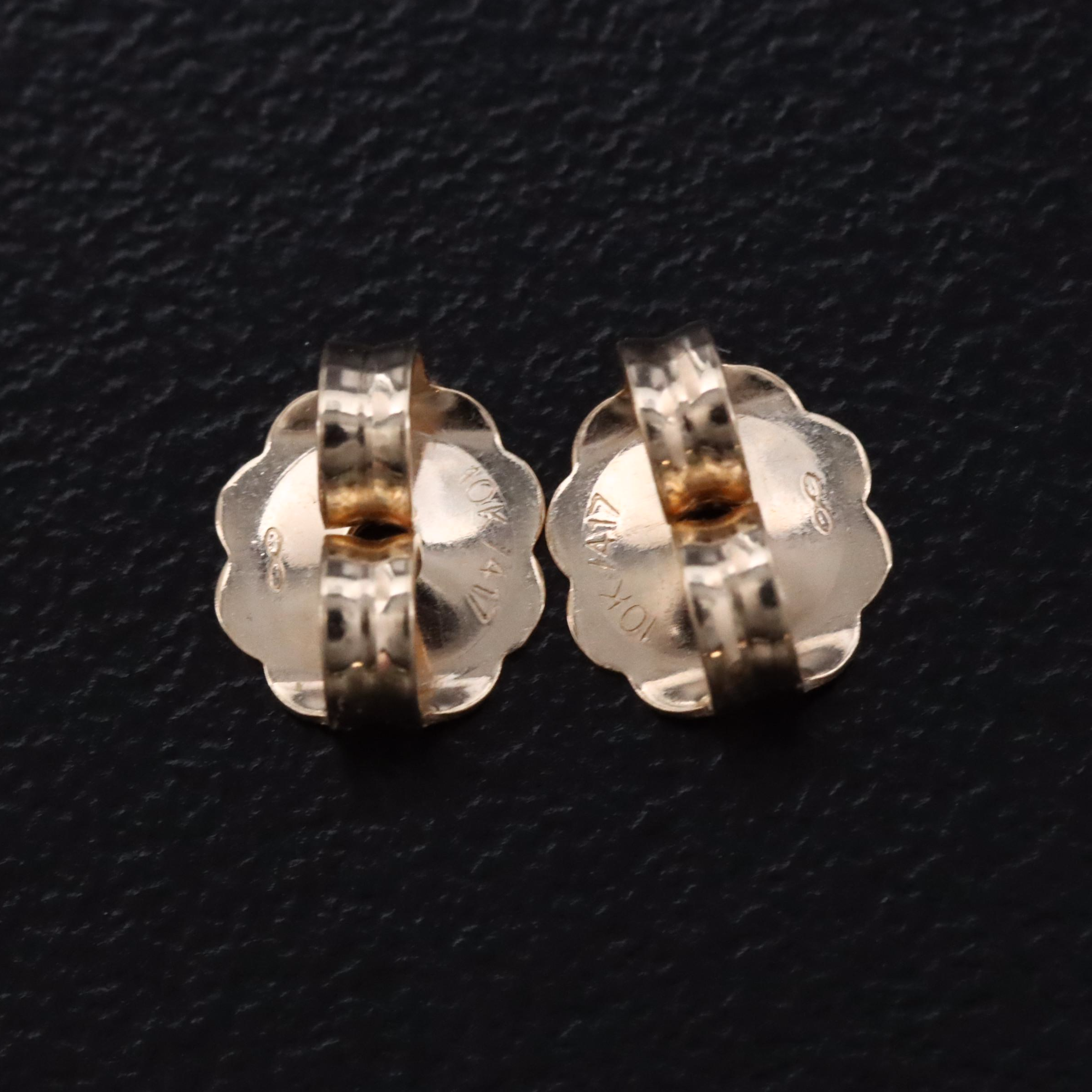10K Pearl and Diamond Stud Earrings