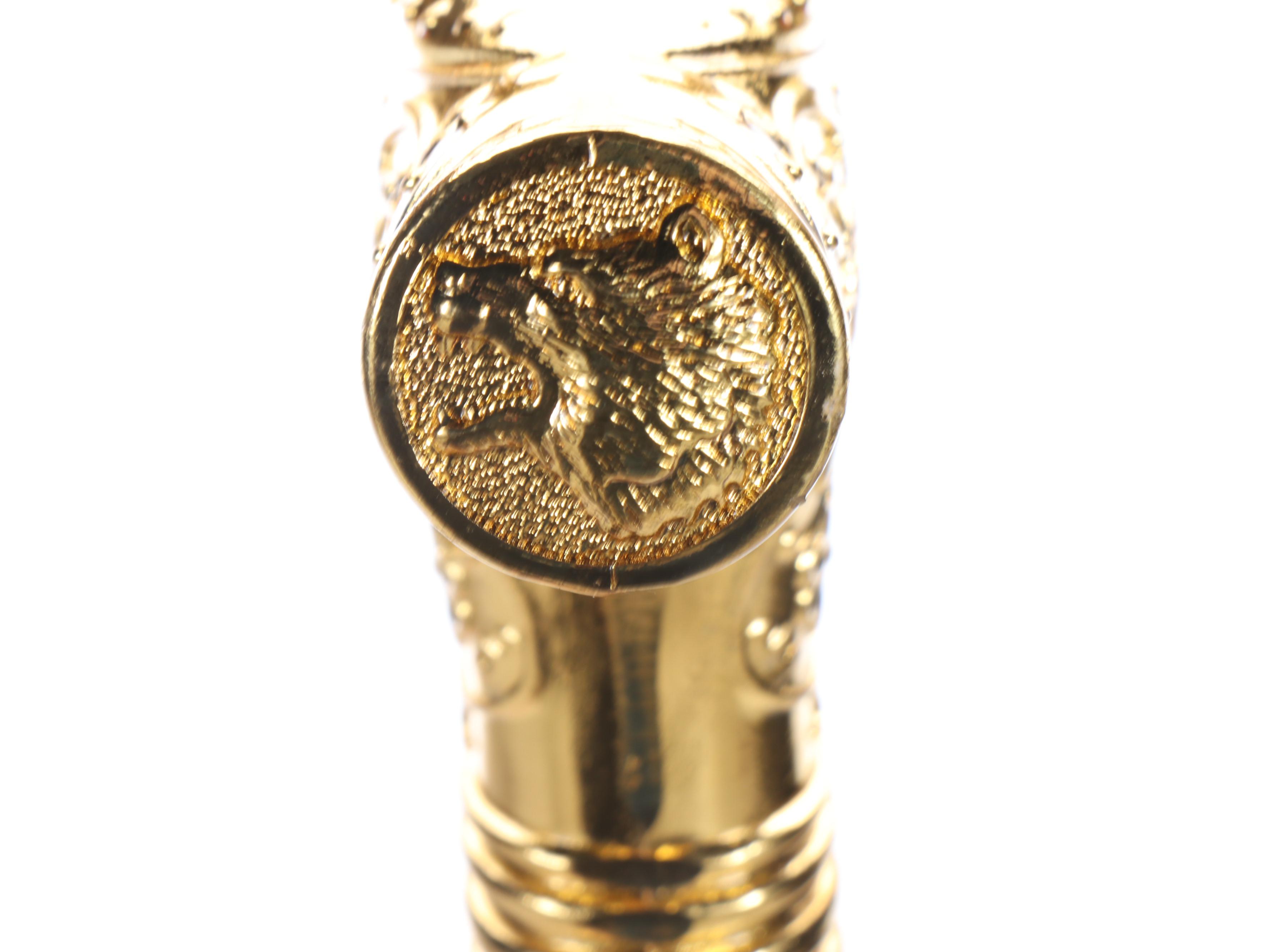 Gold Finished Derby Handle Sword Cane