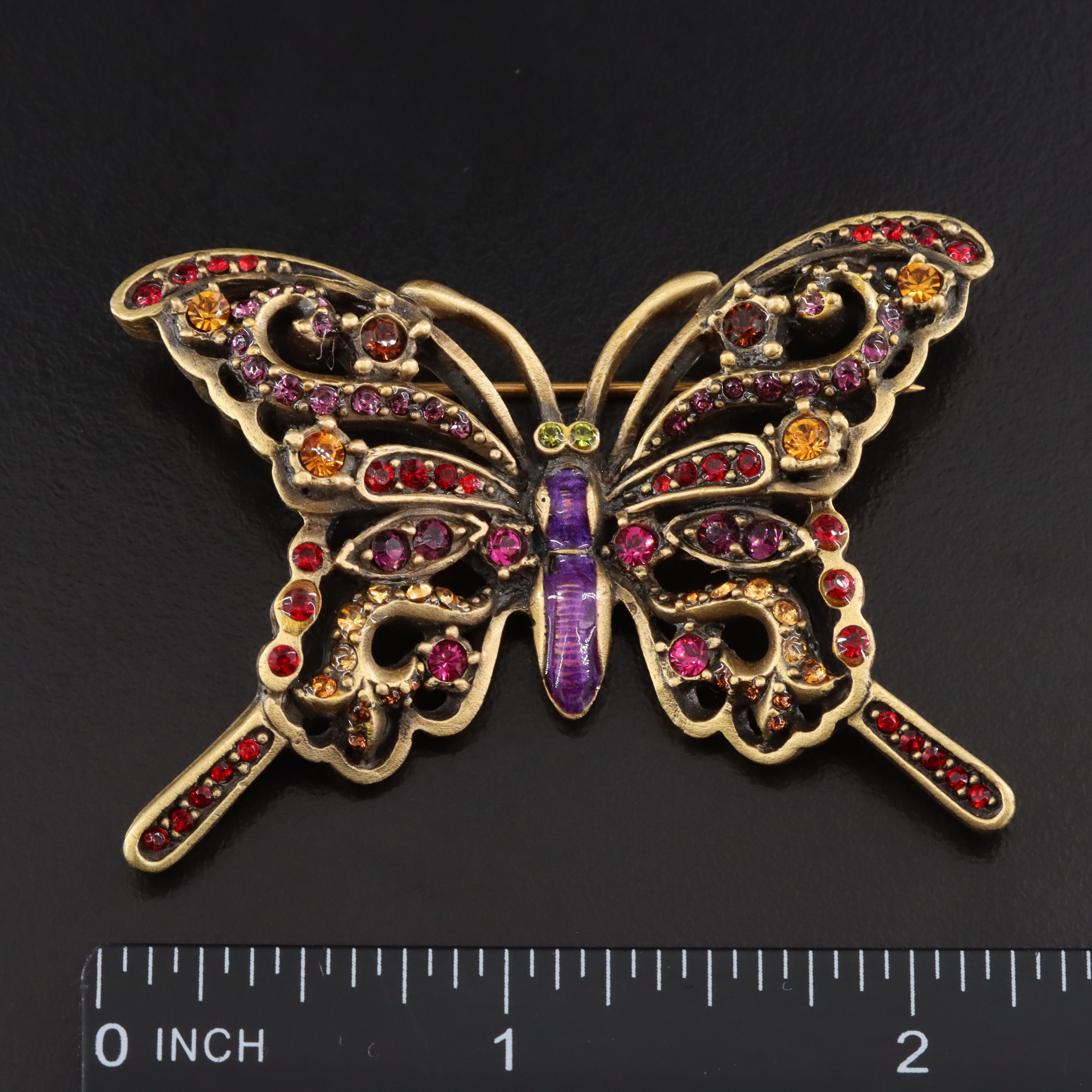 Jay Strongwater Rhinestone Butterfly Brooch and Photo Stand