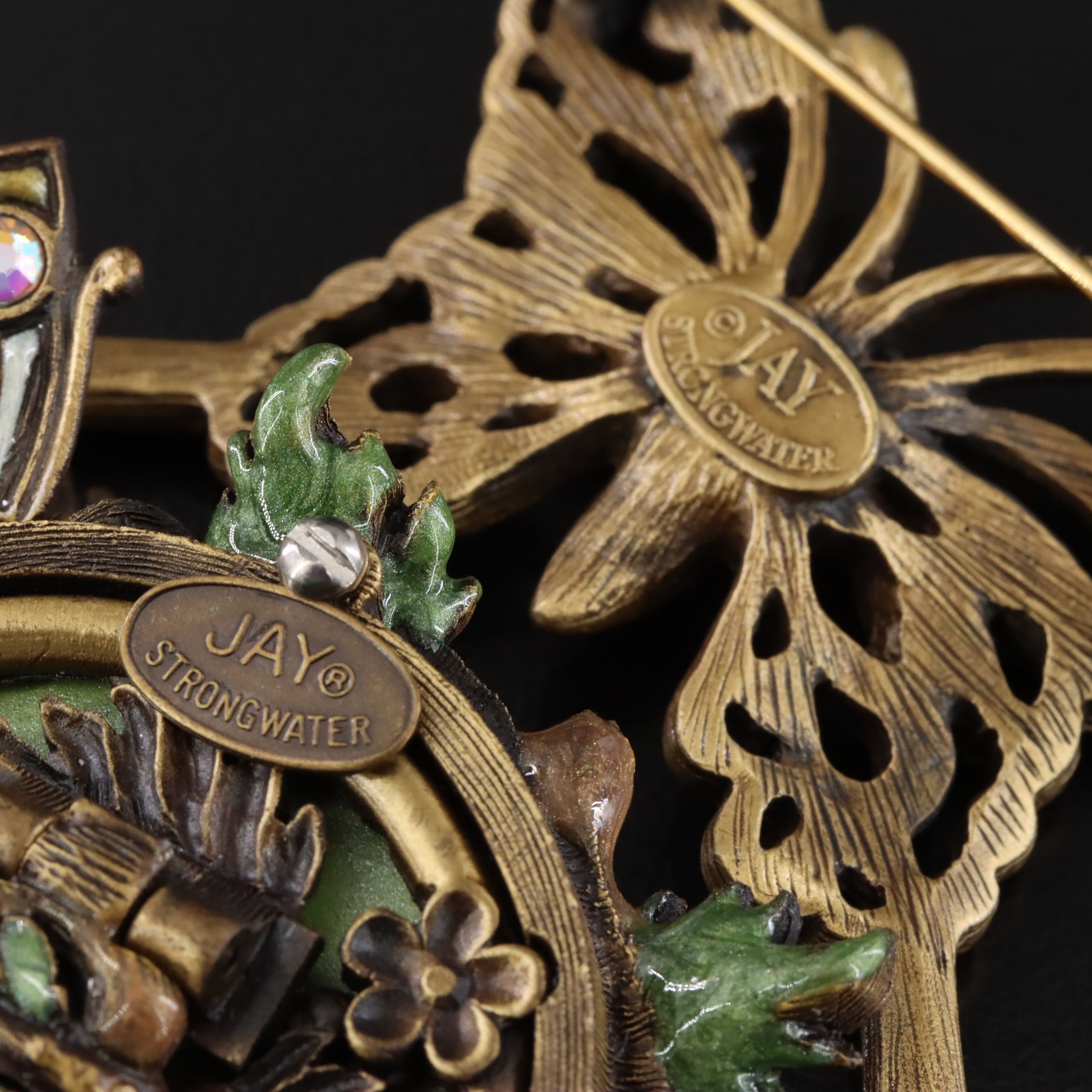 Jay Strongwater Rhinestone Butterfly Brooch and Photo Stand