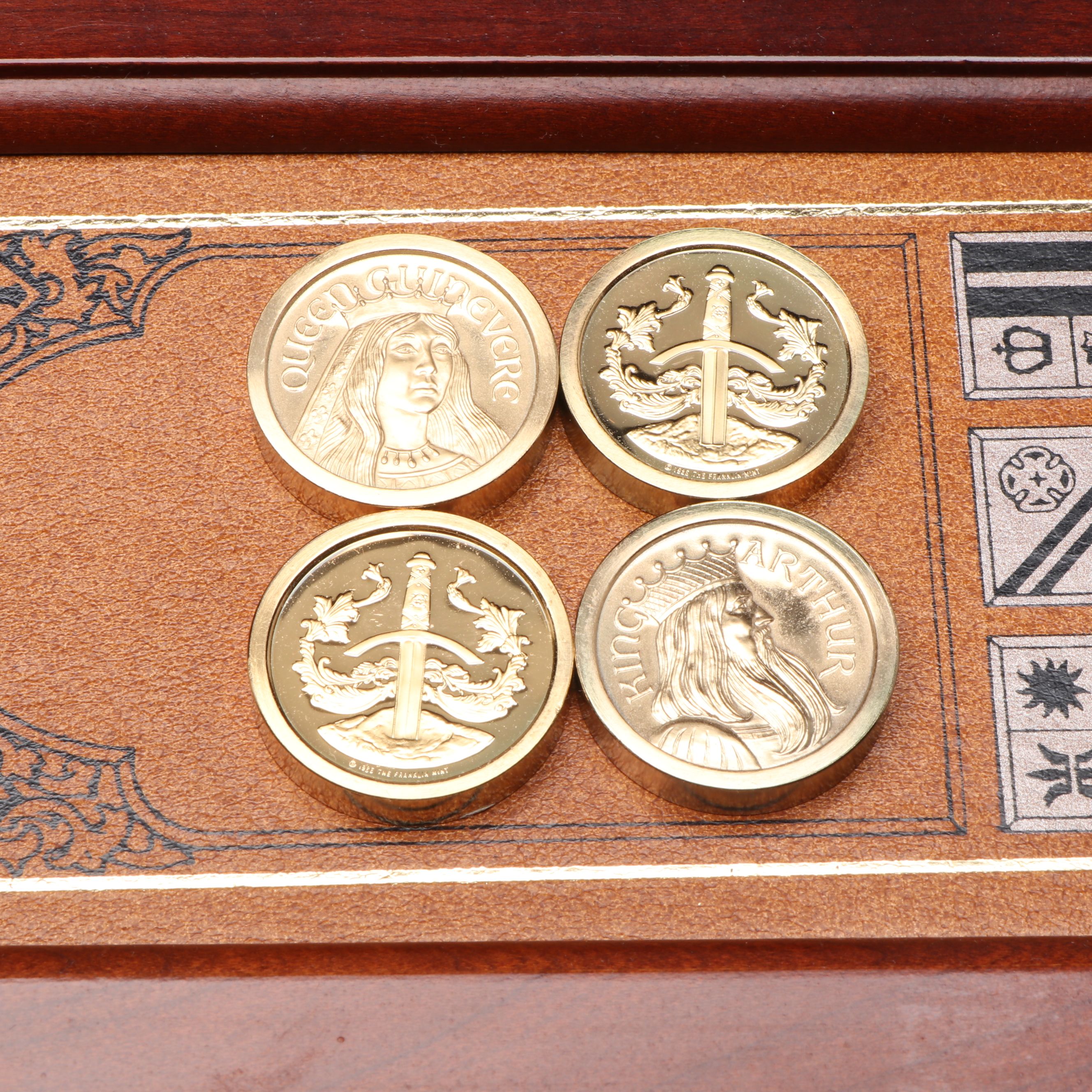 Franklin Mint "Excalibur" Limited Edition Backgammon Game Set, Late 20th Century