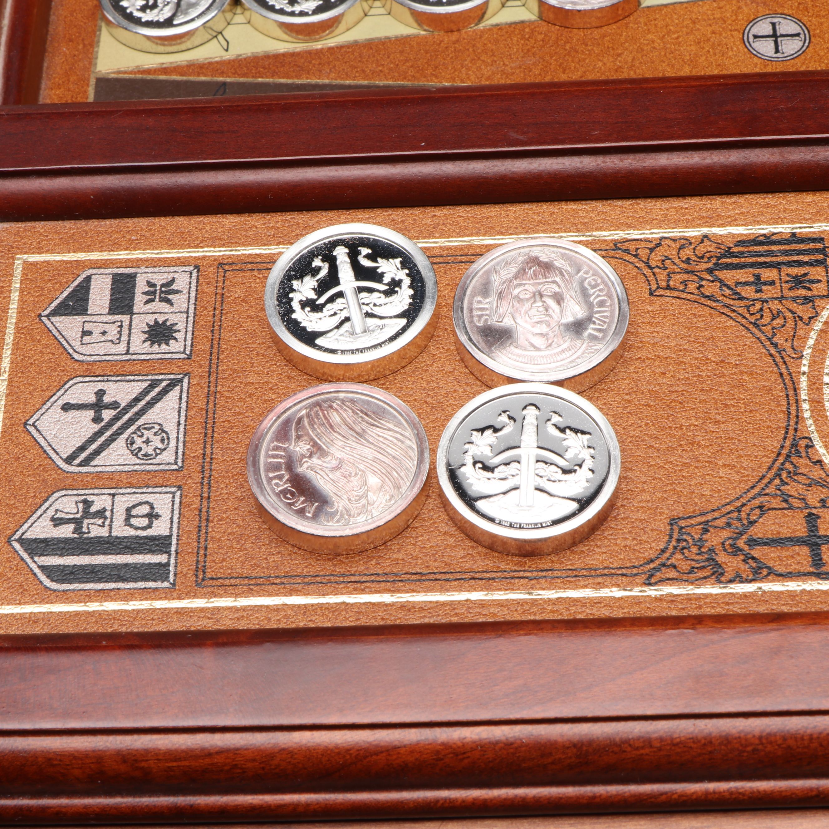 Franklin Mint "Excalibur" Limited Edition Backgammon Game Set, Late 20th Century