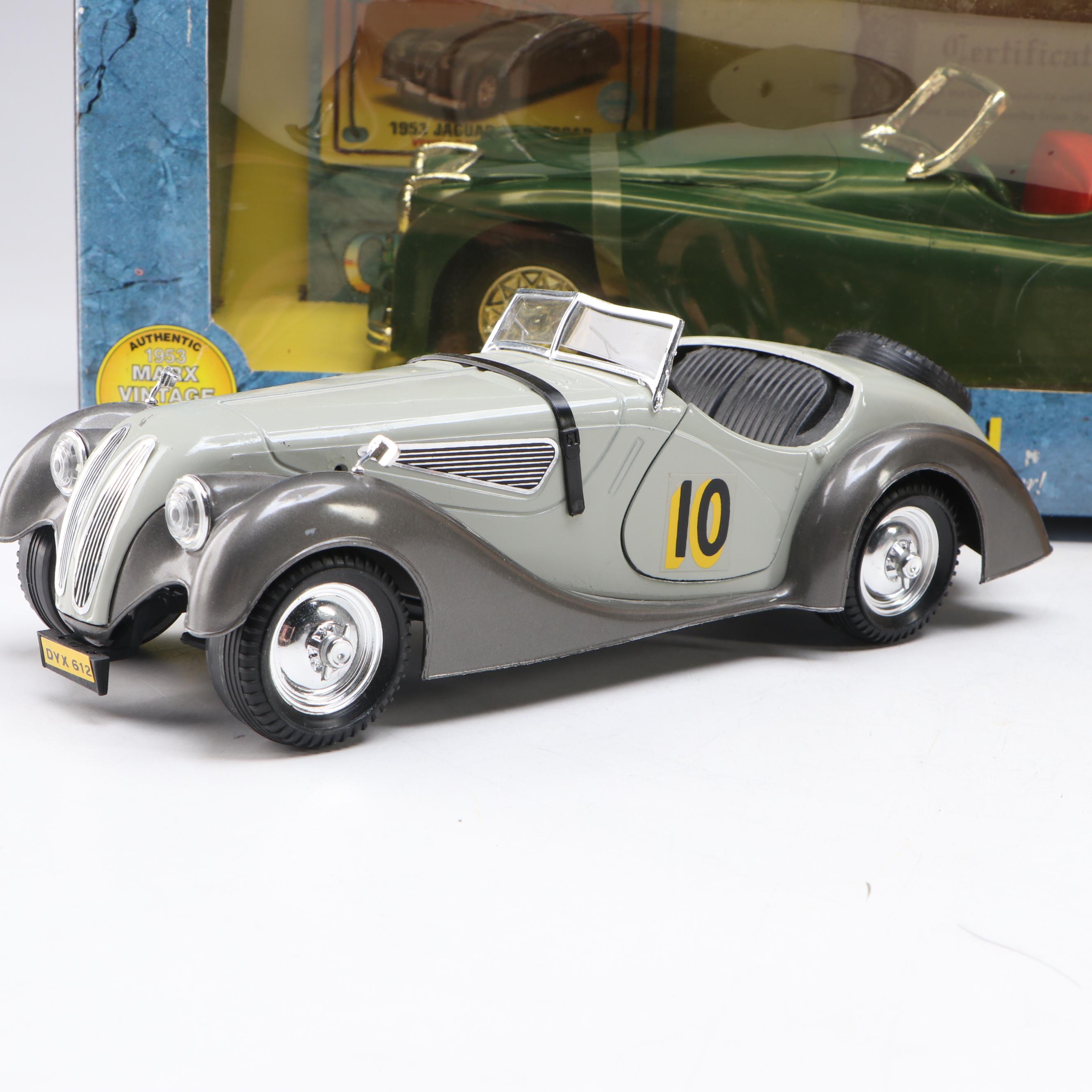 Marx Special Edition 1953 Jaguar Sports Car and Other Diecast Vintage Model Cars