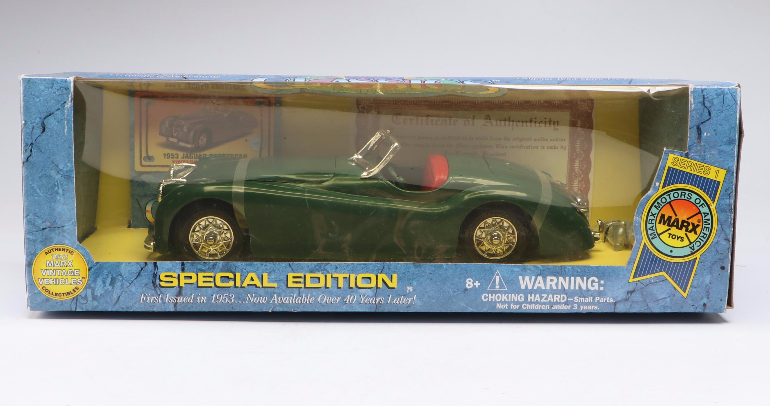 Marx Special Edition 1953 Jaguar Sports Car and Other Diecast Vintage Model Cars
