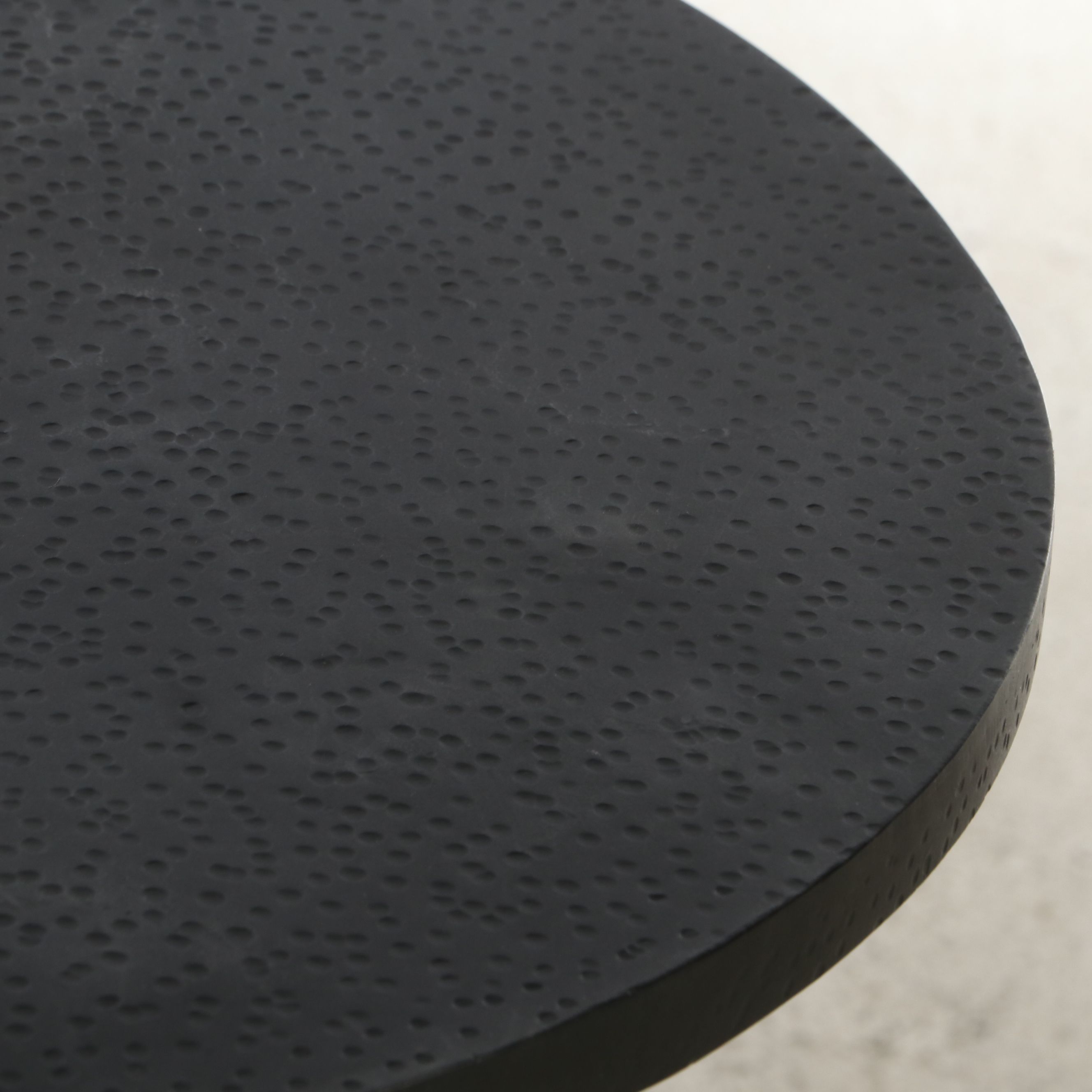 Pair of Contemporary Iron End Tables with Pitted Finish