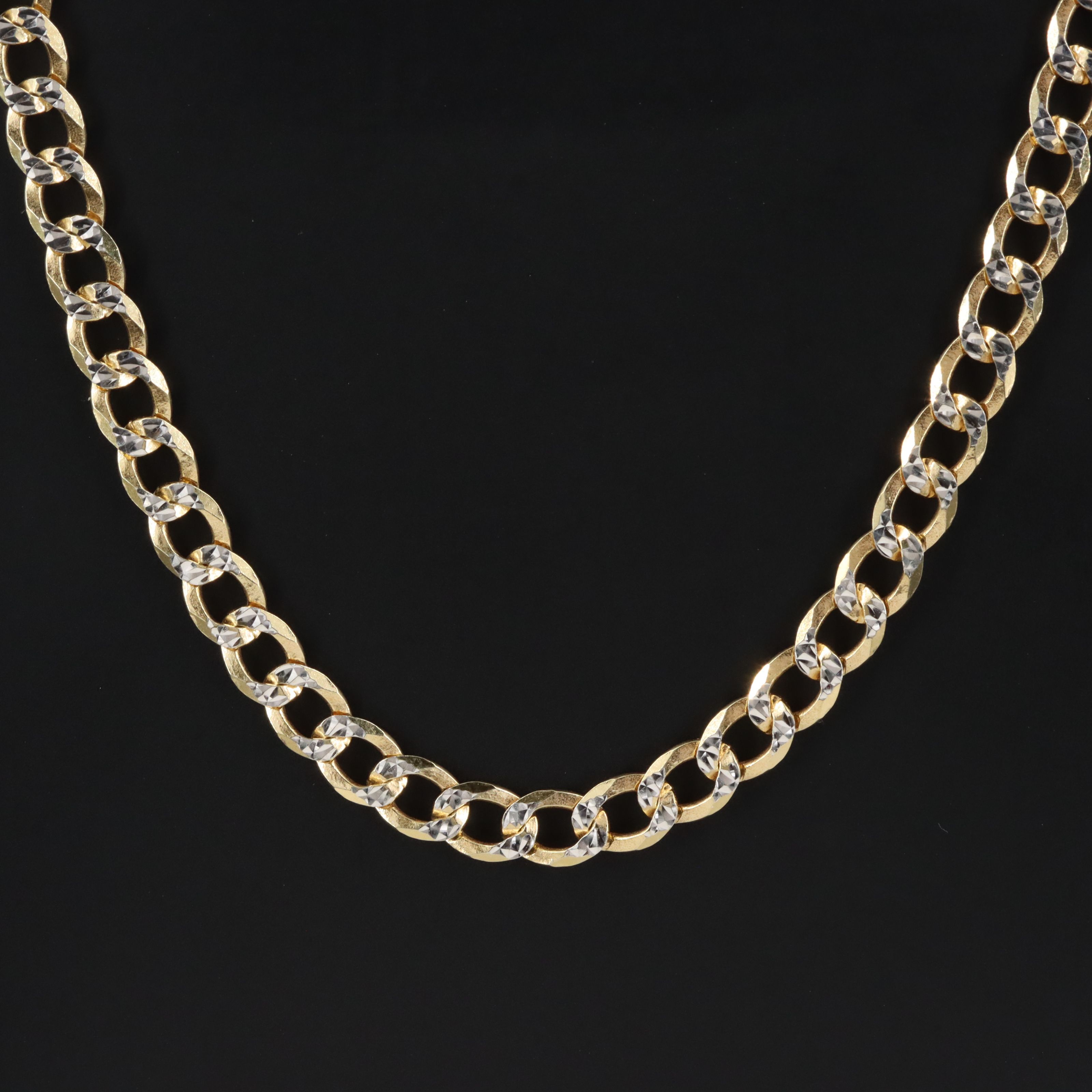 Italian Sterling Two-Tone Curb Chain Necklace