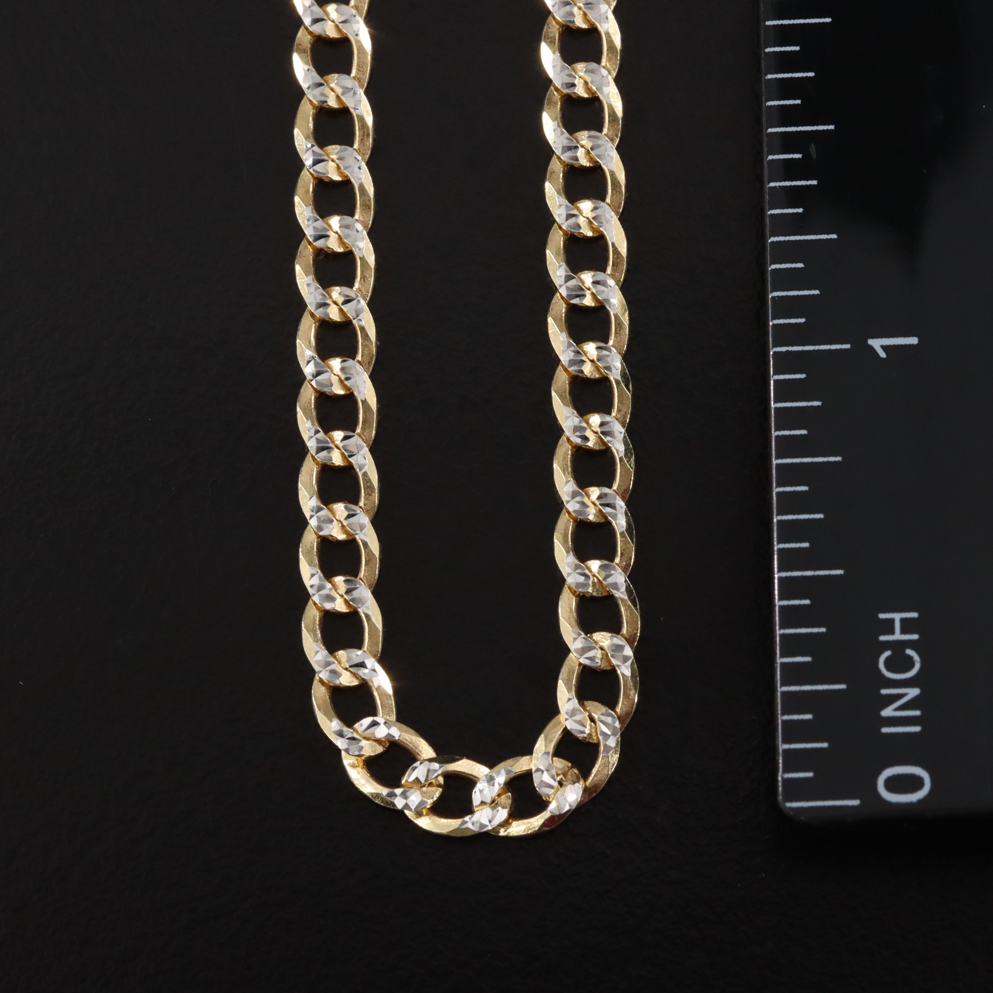 Italian Sterling Two-Tone Curb Chain Necklace