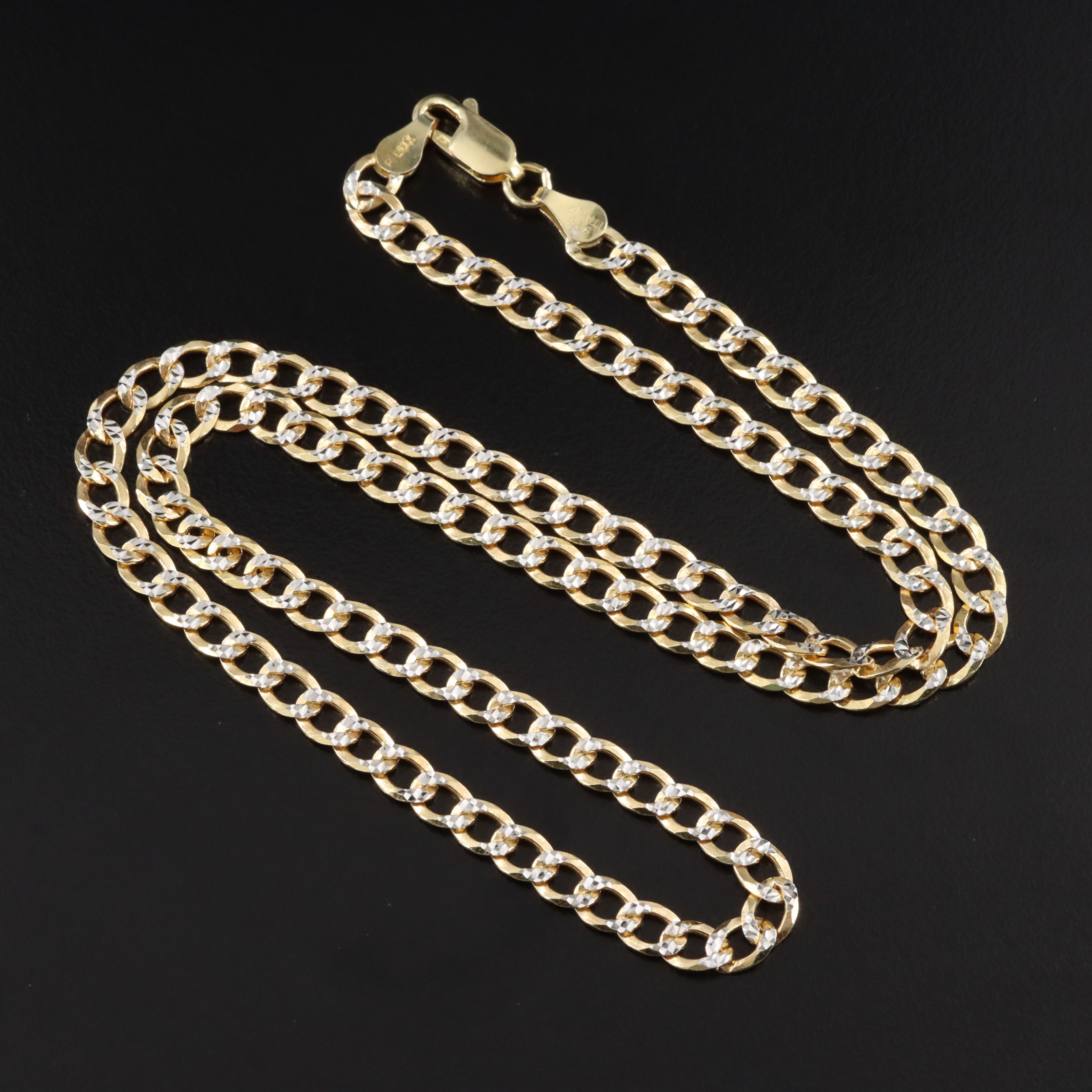 Italian Sterling Two-Tone Curb Chain Necklace