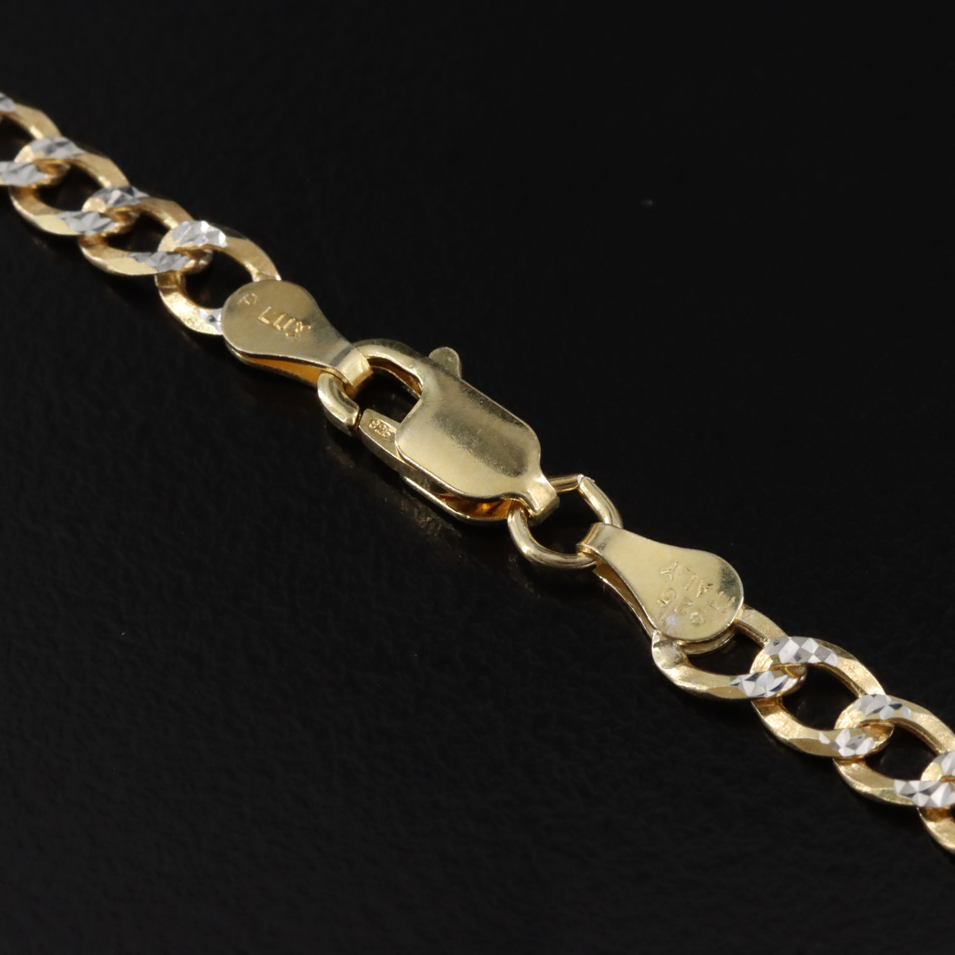 Italian Sterling Two-Tone Curb Chain Necklace