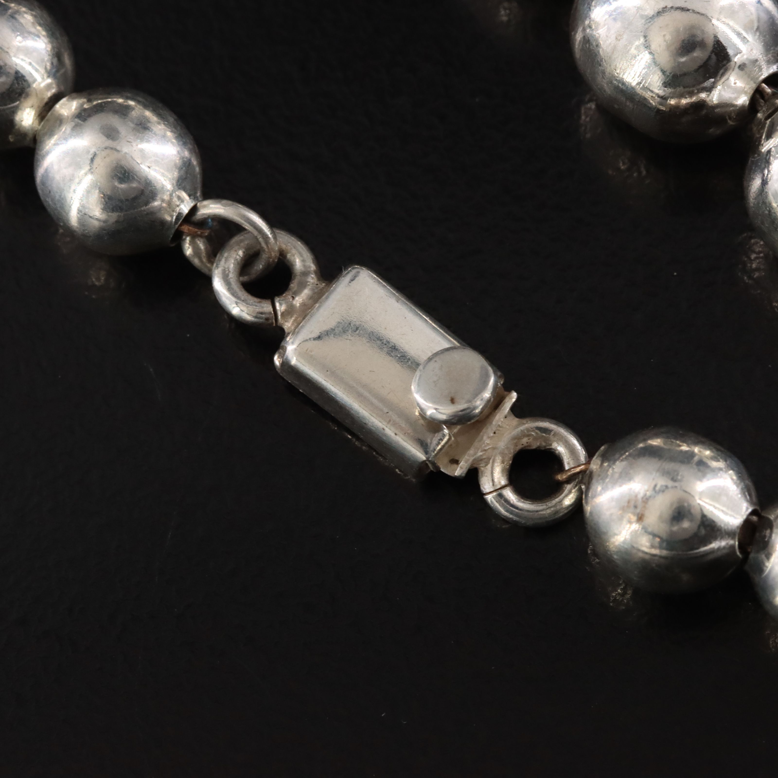 Mexican Sterling Graduated Bead Necklace