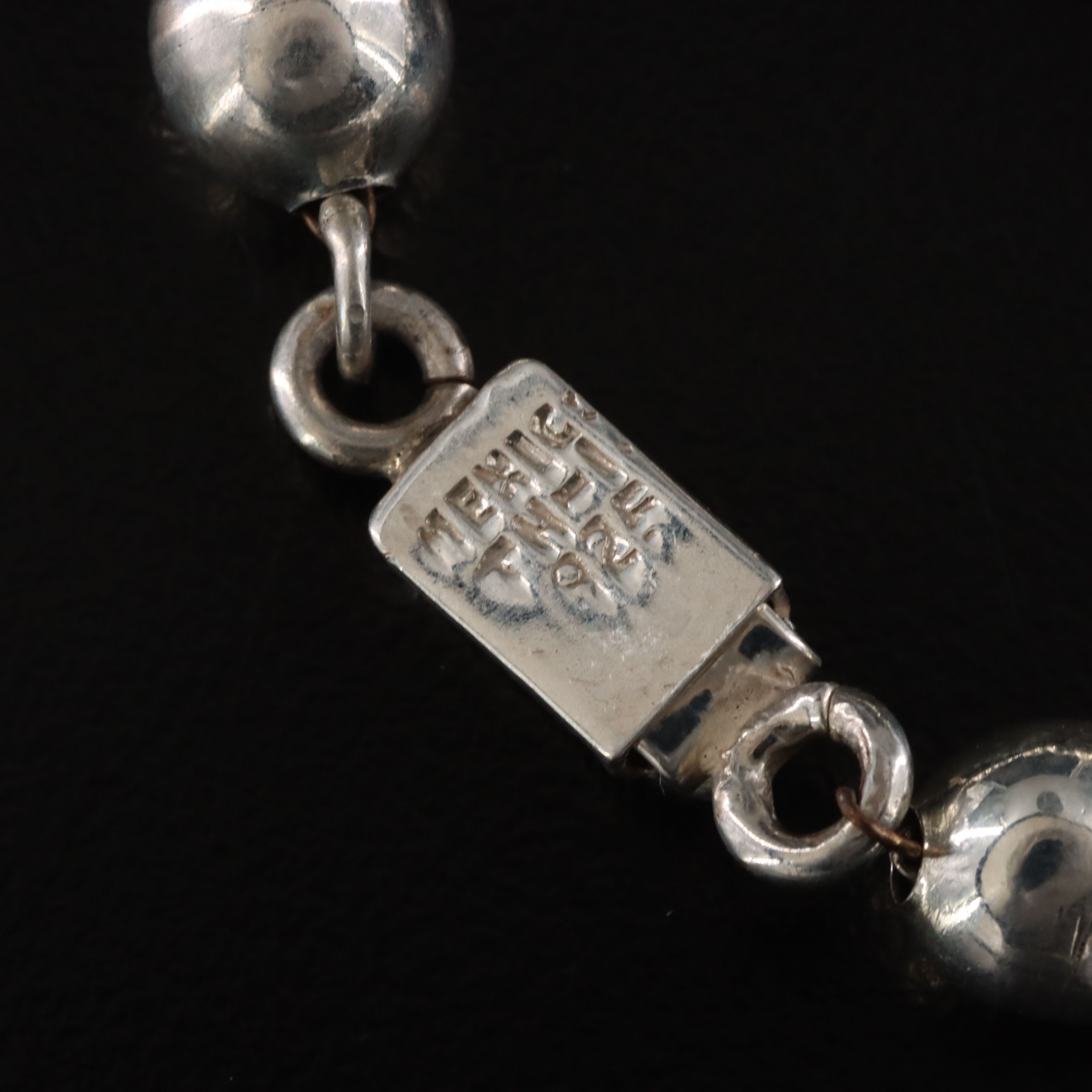 Mexican Sterling Graduated Bead Necklace