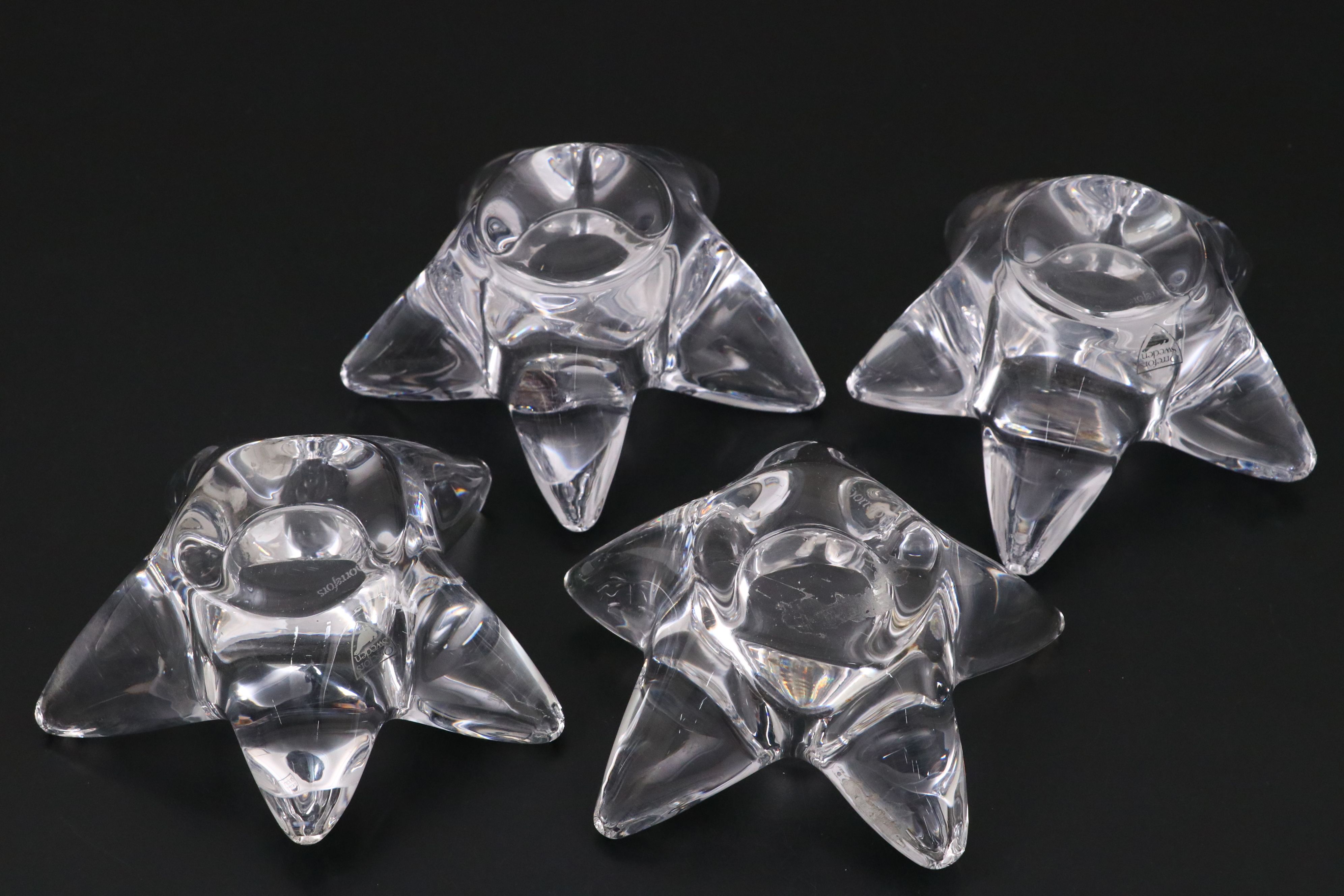 Orrefors Crystal Vase and Star Votive Holders