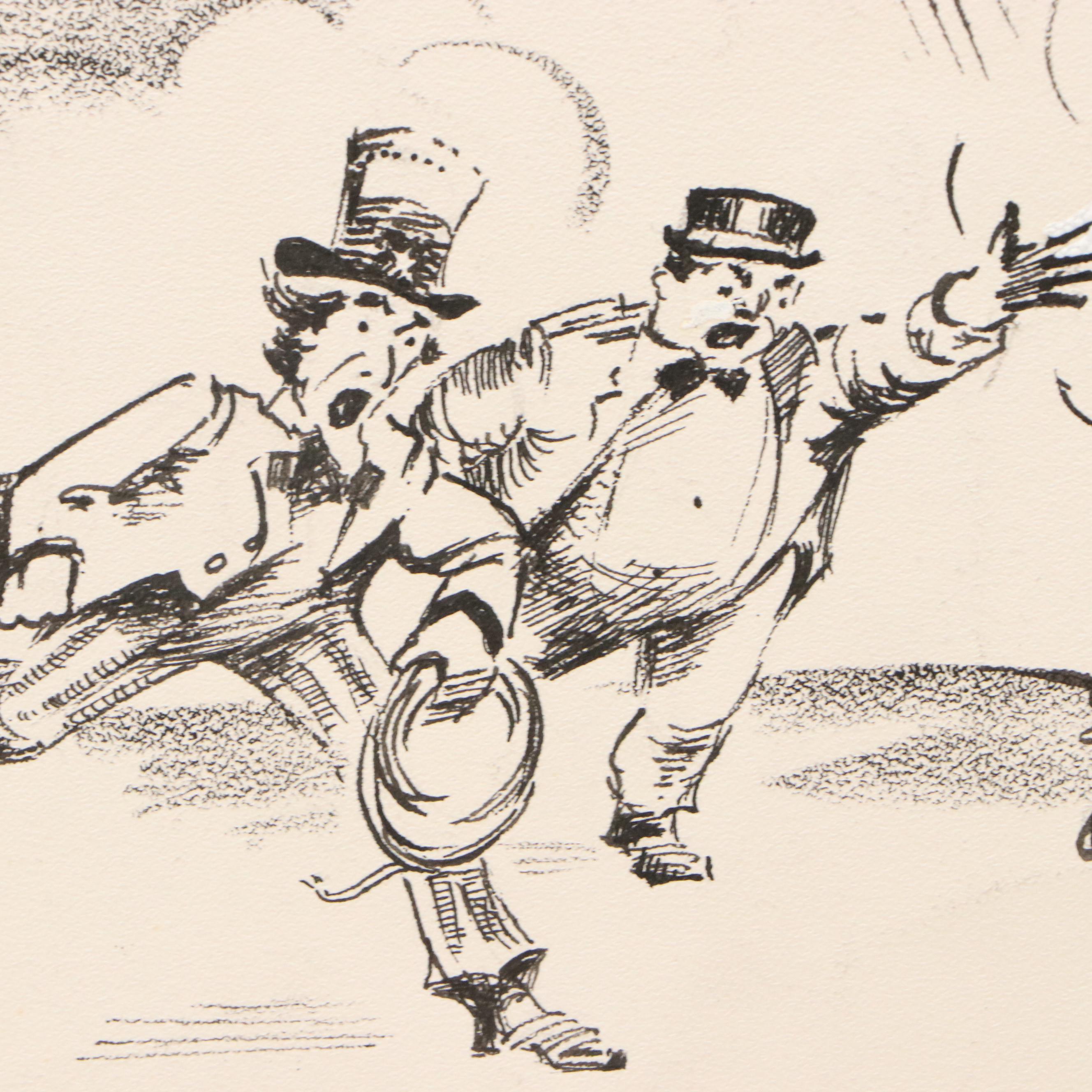 Shepard Mixed Media Cartoons of WWII Eastern Front Military Campaigns, 1940s