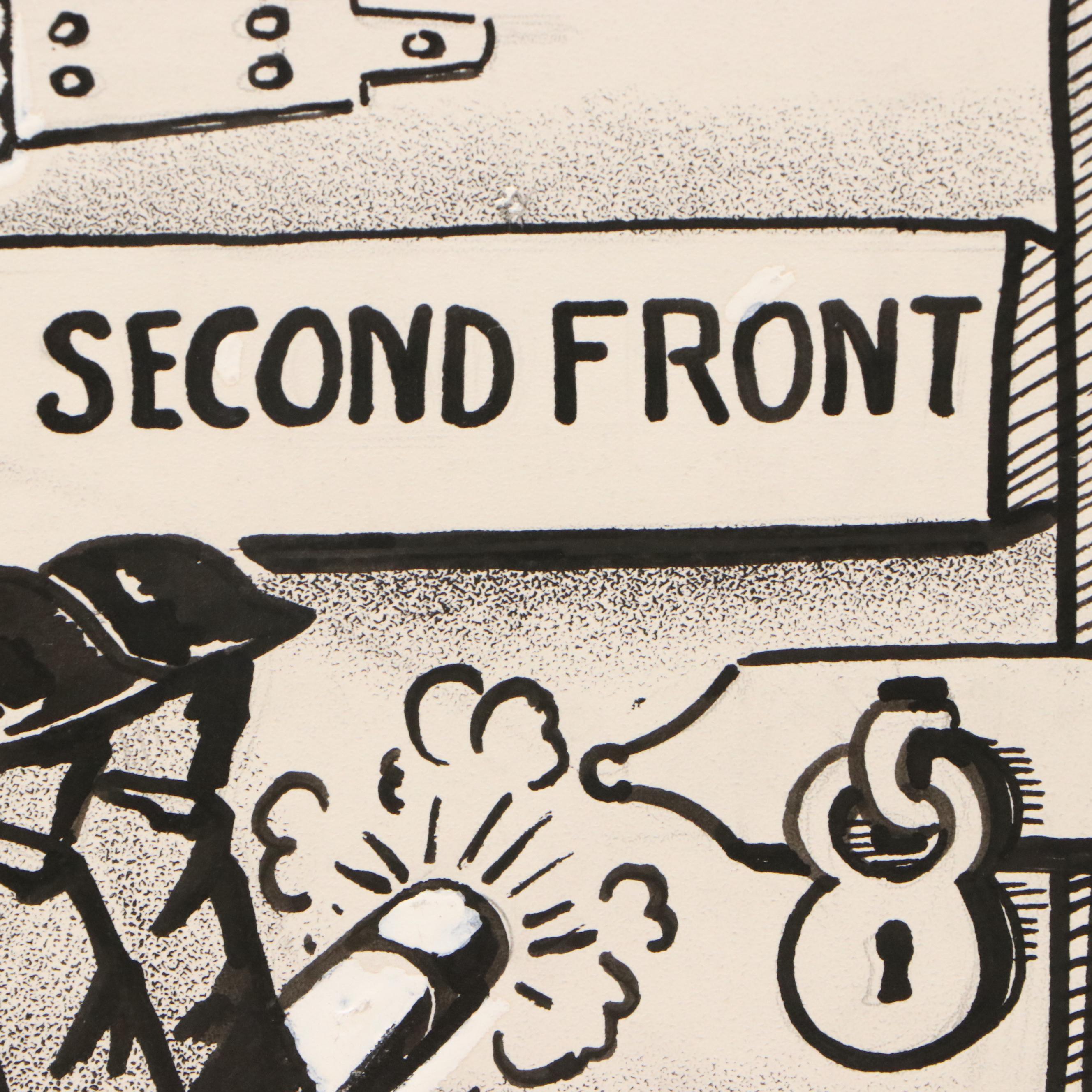 Shepard Mixed Media Cartoons of WWII Eastern Front Military Campaigns, 1940s