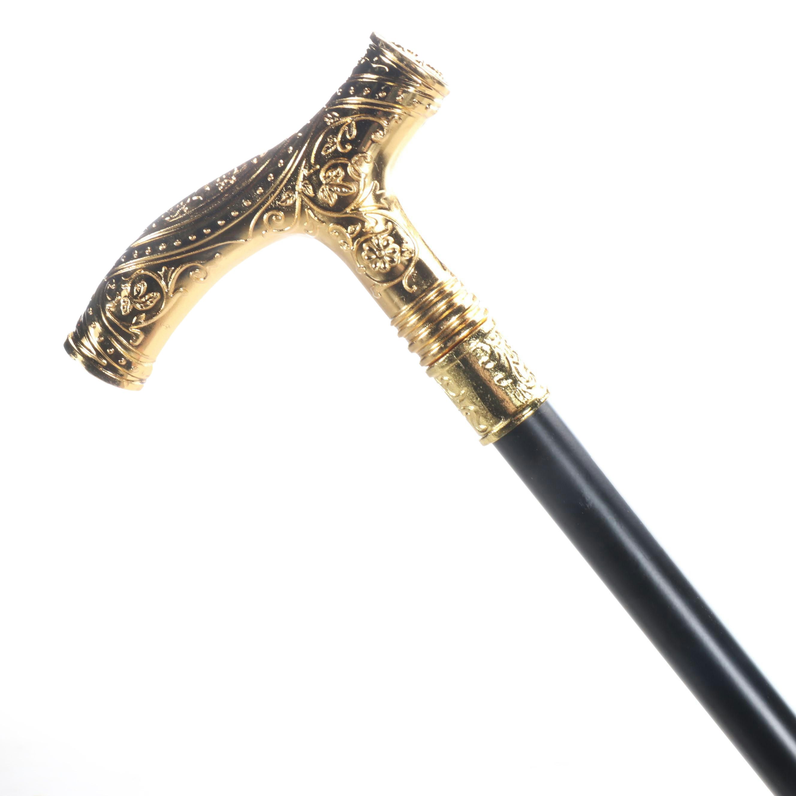 Gold Finished Derby Handle Sword Cane