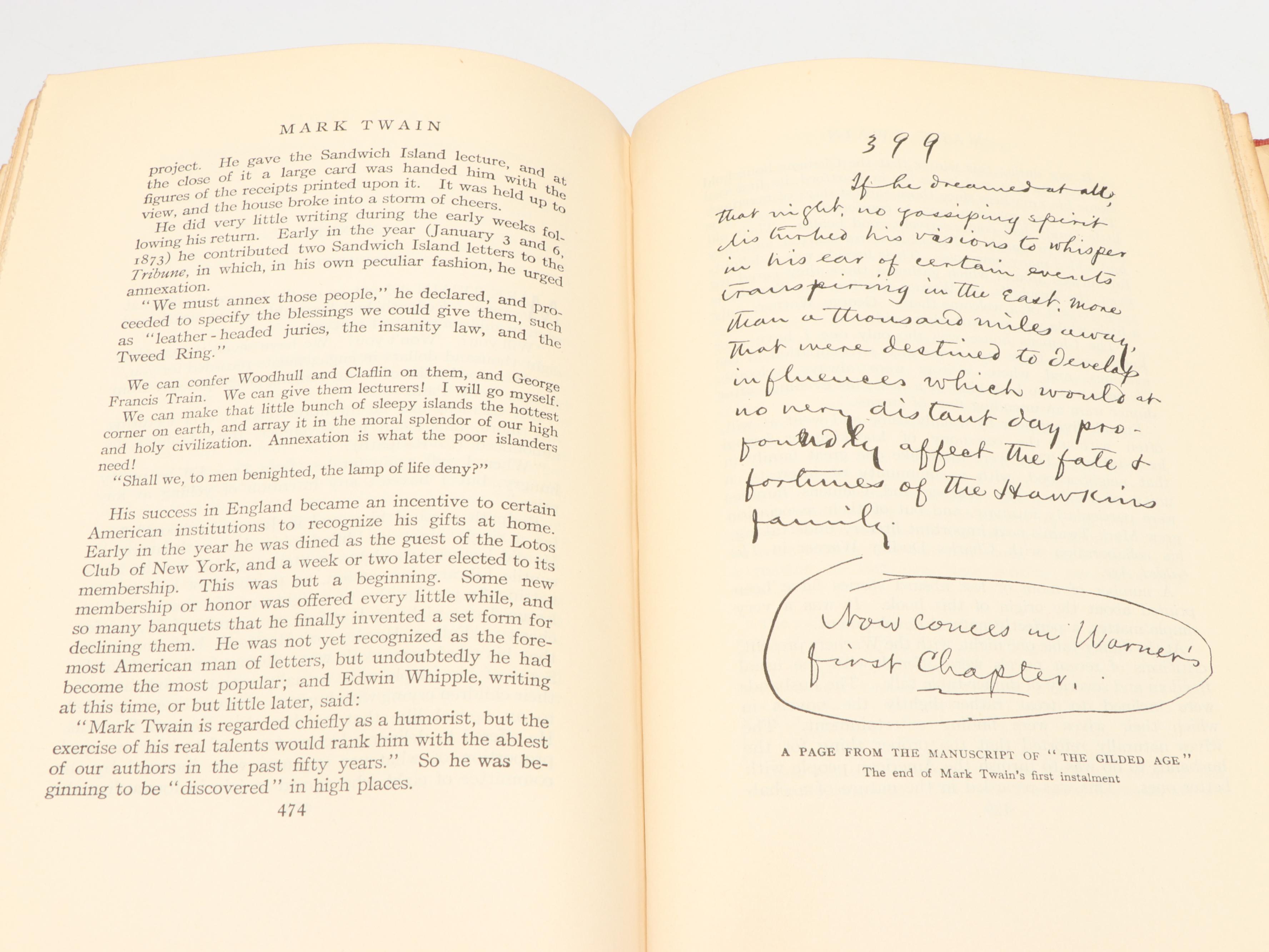 "Mark Twain: A Biography" Three-Volume Set by Albert Bigelow Paine and More