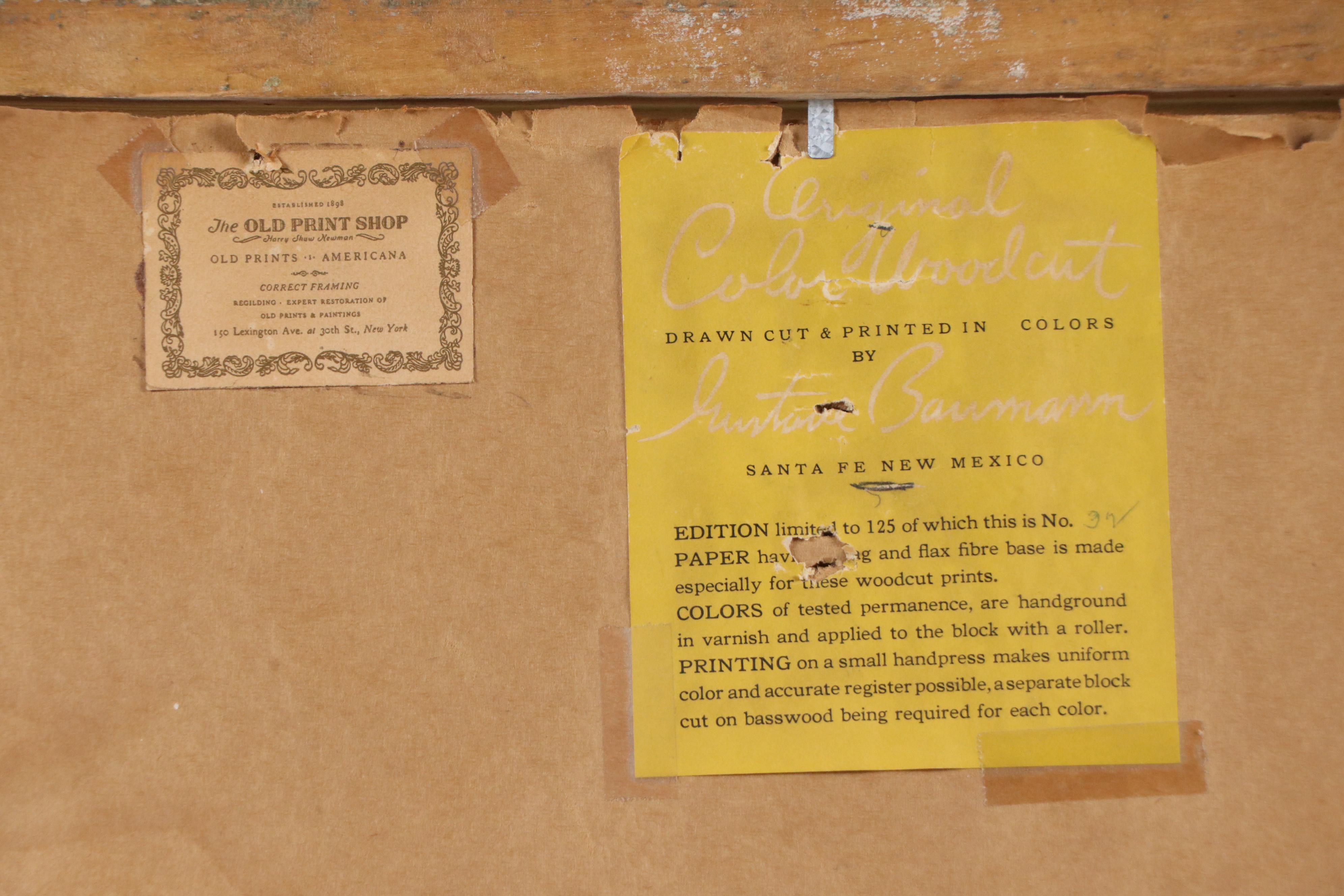 Gustave Baumann Woodcut "Processional," 1951