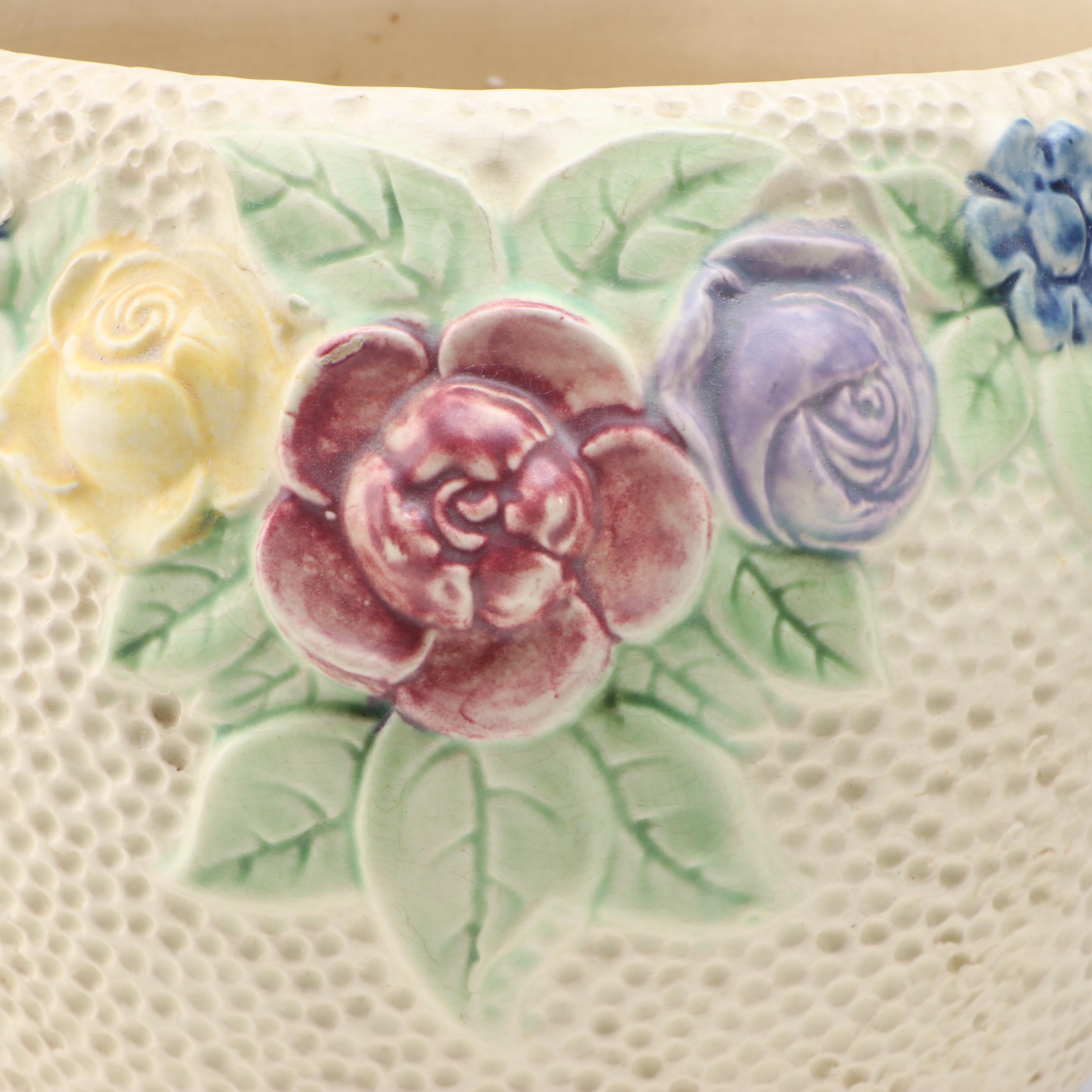 Roseville Pottery Embossed Floral Planter