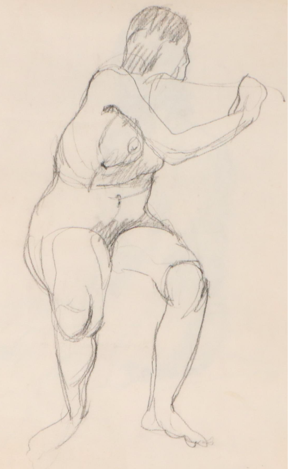 Nicaise Collection of Nude Charcoal Drawings of Lounging Figures, 1978