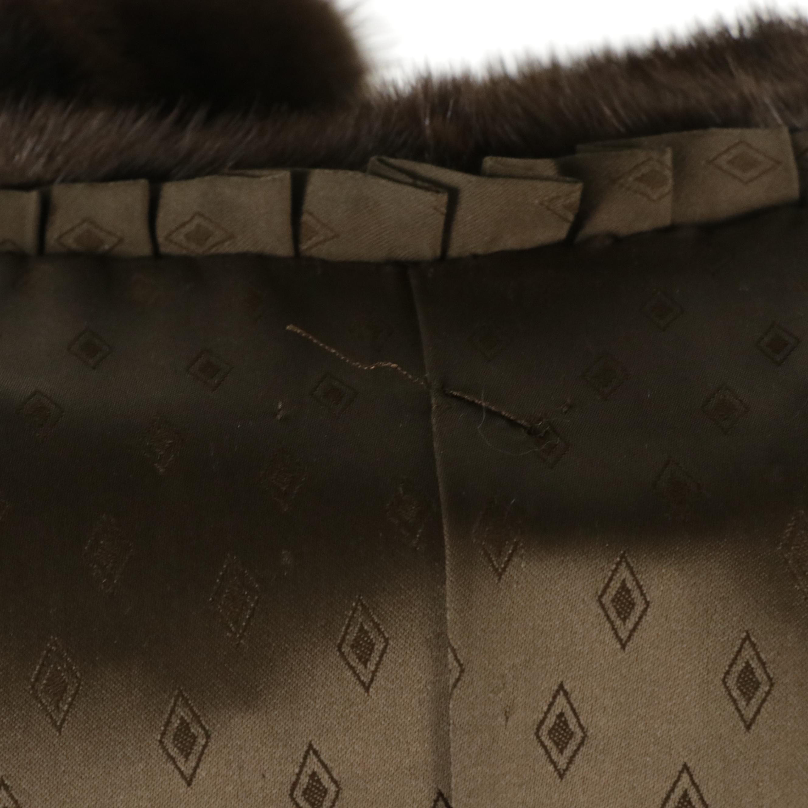 Vintage Chocolate Brown Mink Fur Long Coat