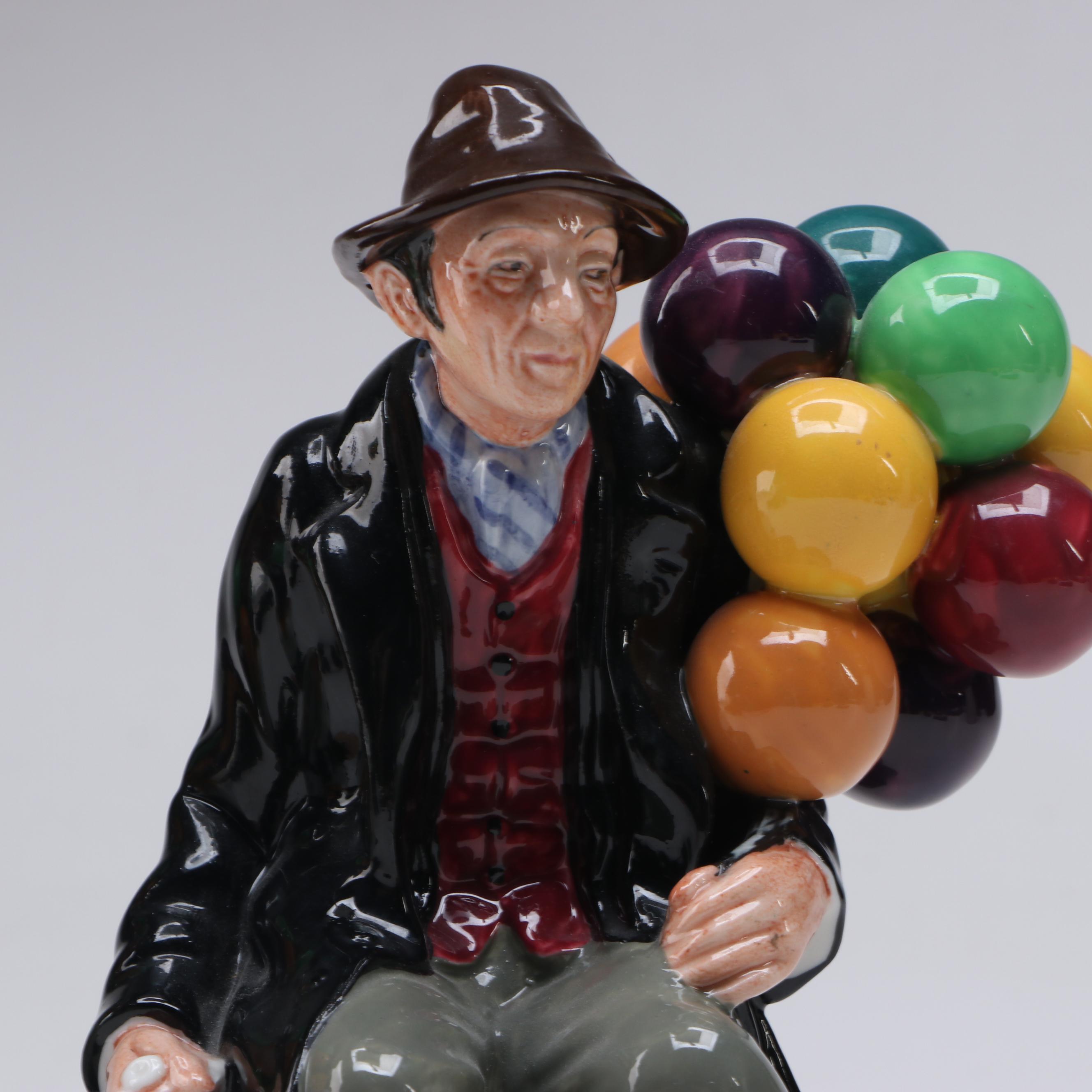 Royal Doulton "The Old Balloon Seller" and "The Balloon Man" Ceramic Figurines