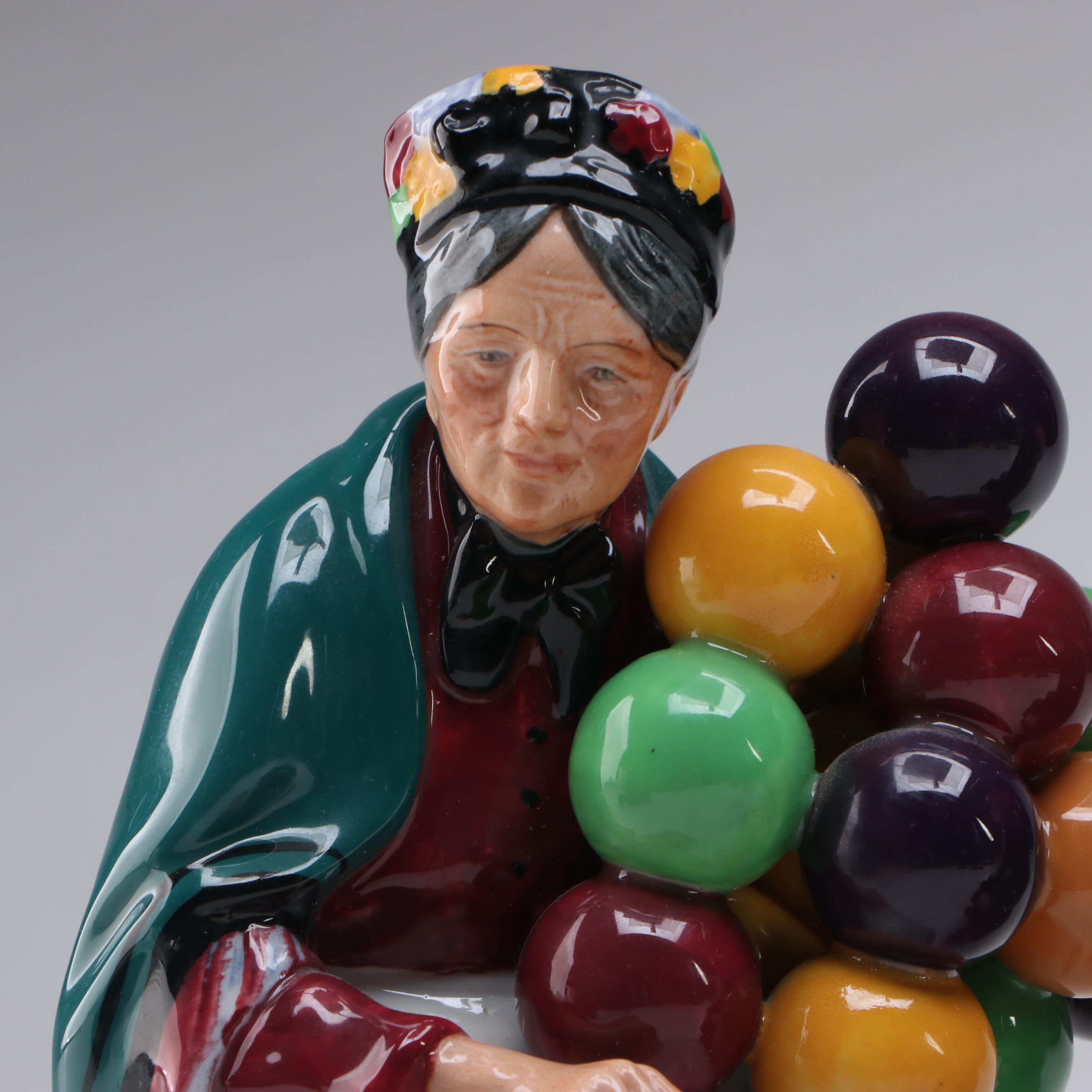 Royal Doulton "The Old Balloon Seller" and "The Balloon Man" Ceramic Figurines