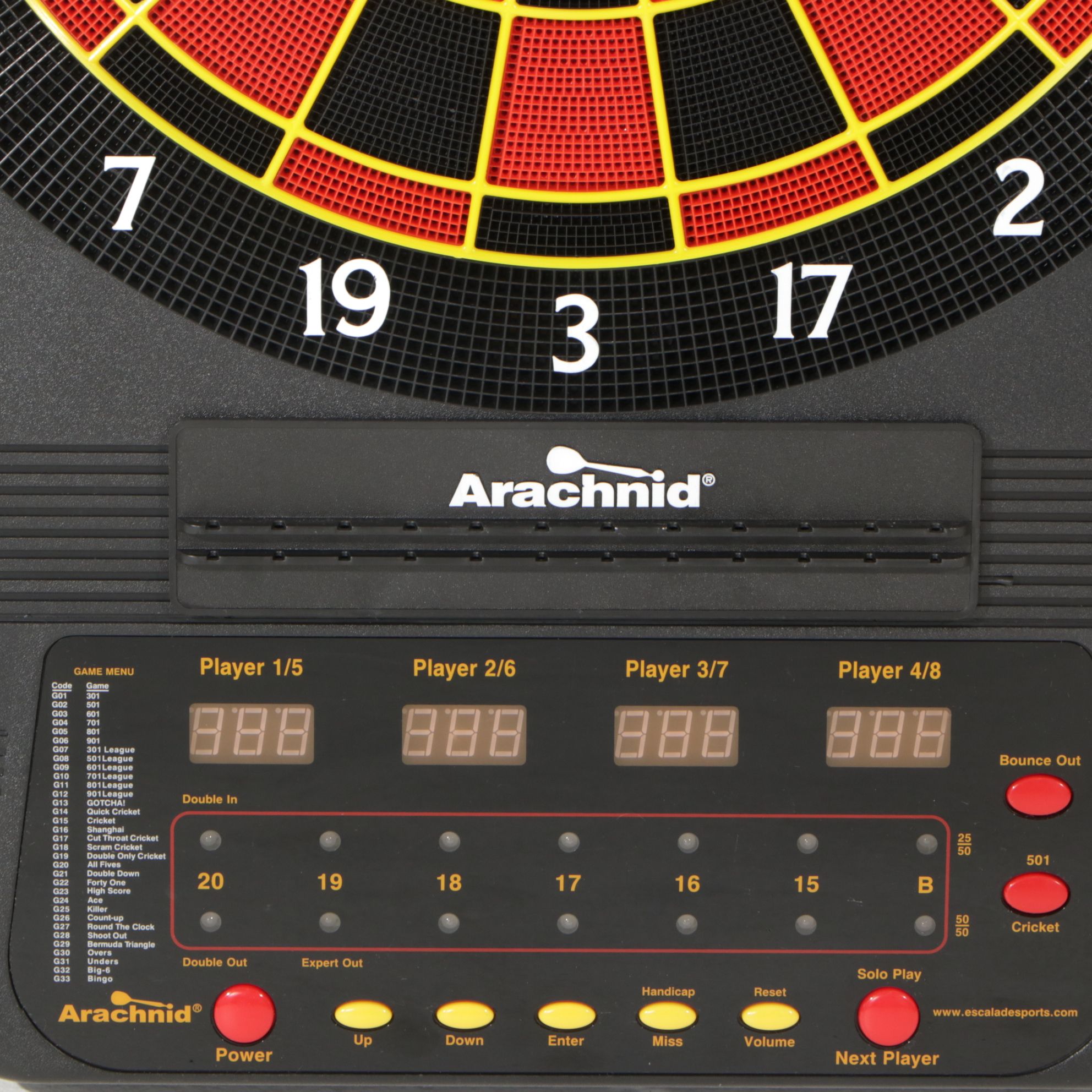 Arachnid Cricket Pro 650 Electronic Dartboard with Soft-Tip Darts