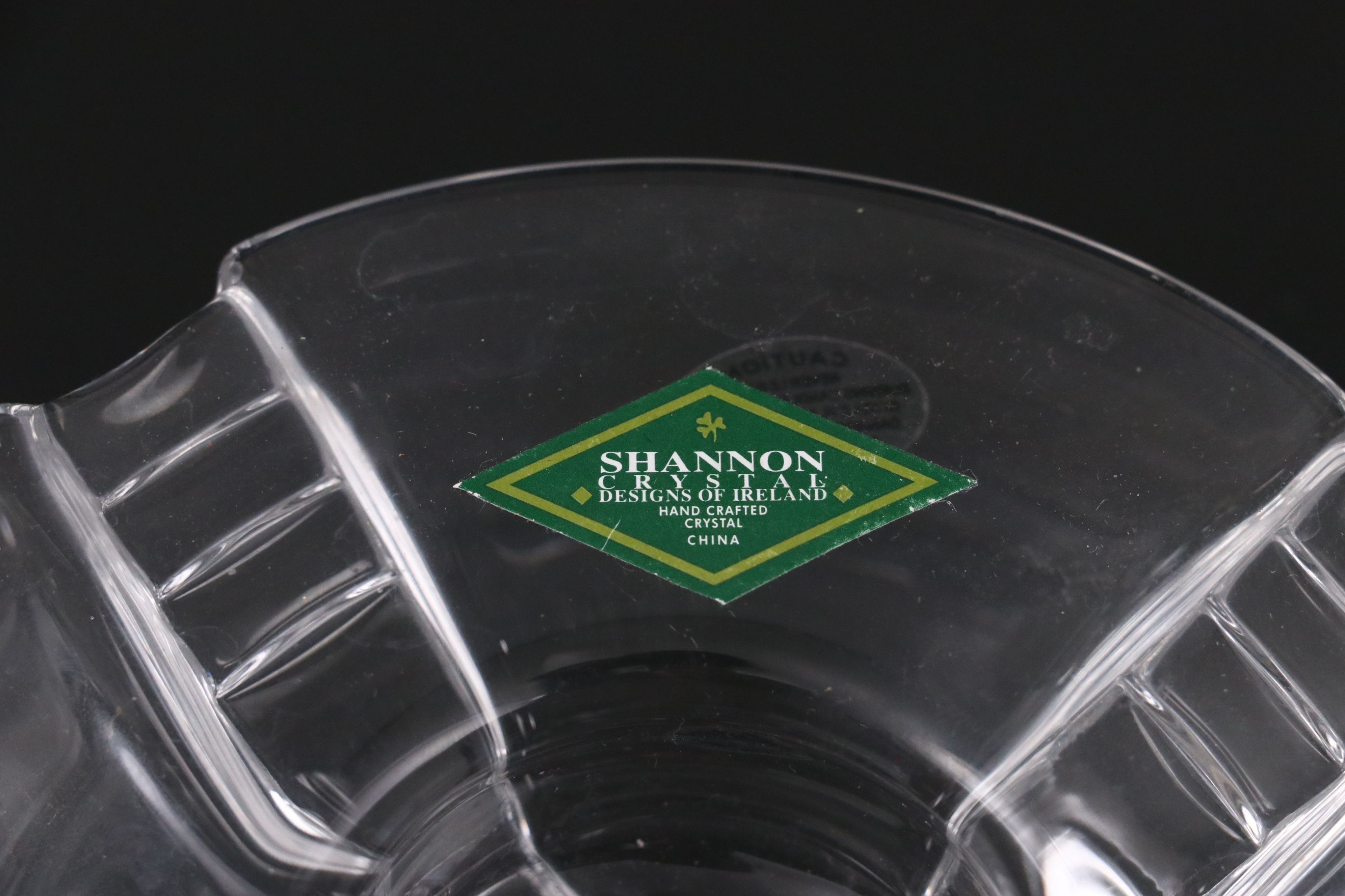 Shannon and Other Crystal Ashtrays with Waterford Crystal Desk Clock and Frame