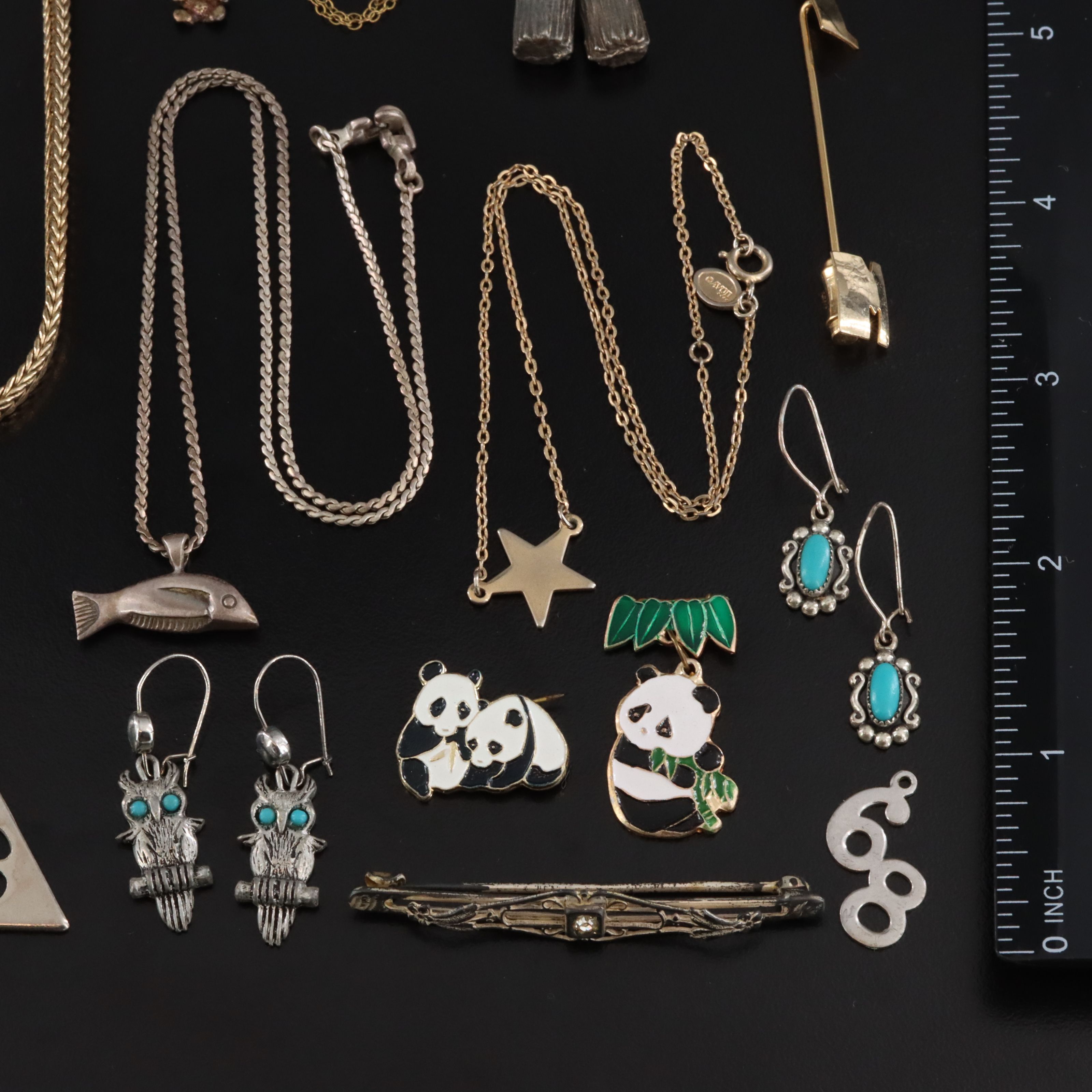 Vintage Jewelry Assortment Featuring Sterling and "Like Ike" Button