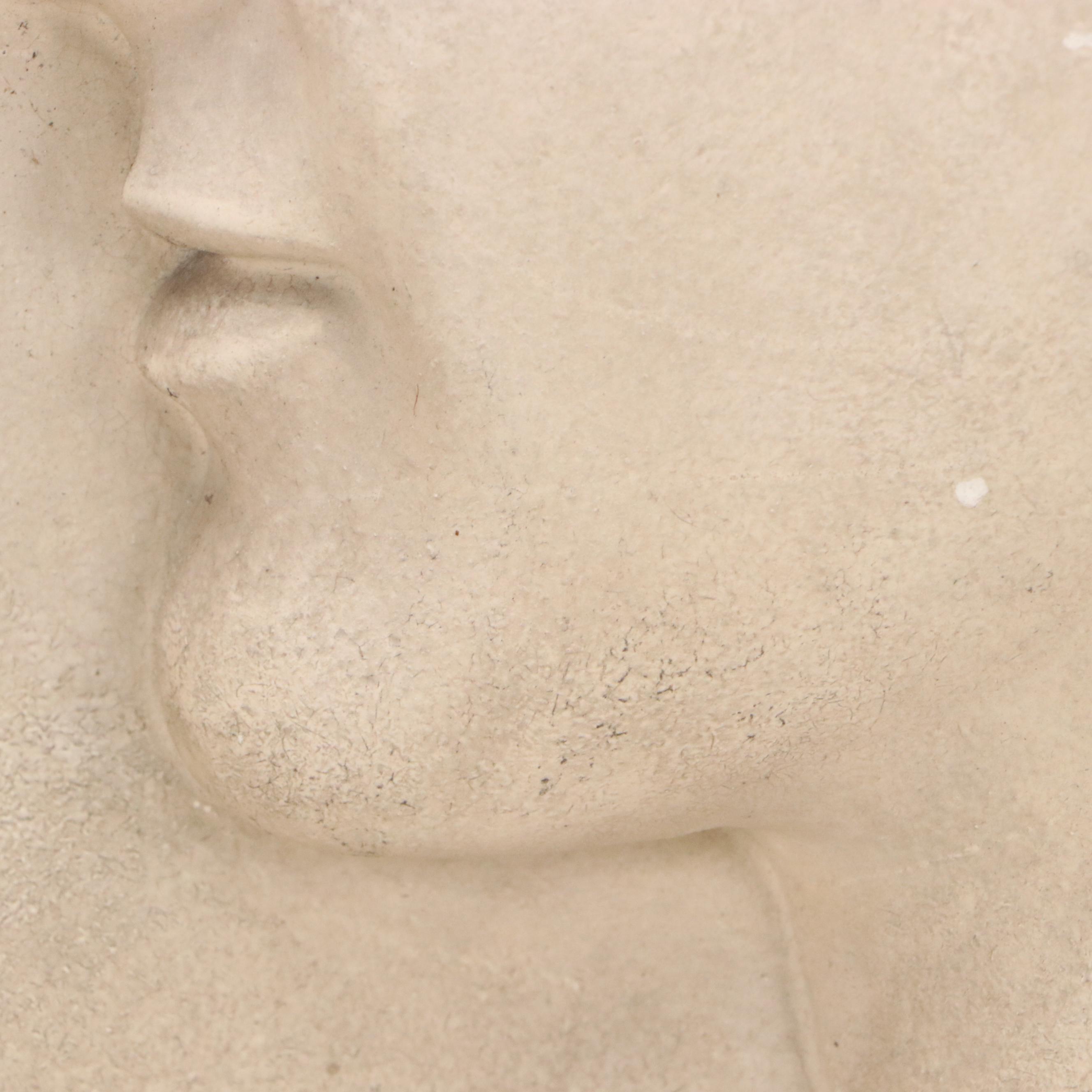 Attributed to Edward Augustus Brackett Plaster Bas-Relief Portrait, Late 19th C.