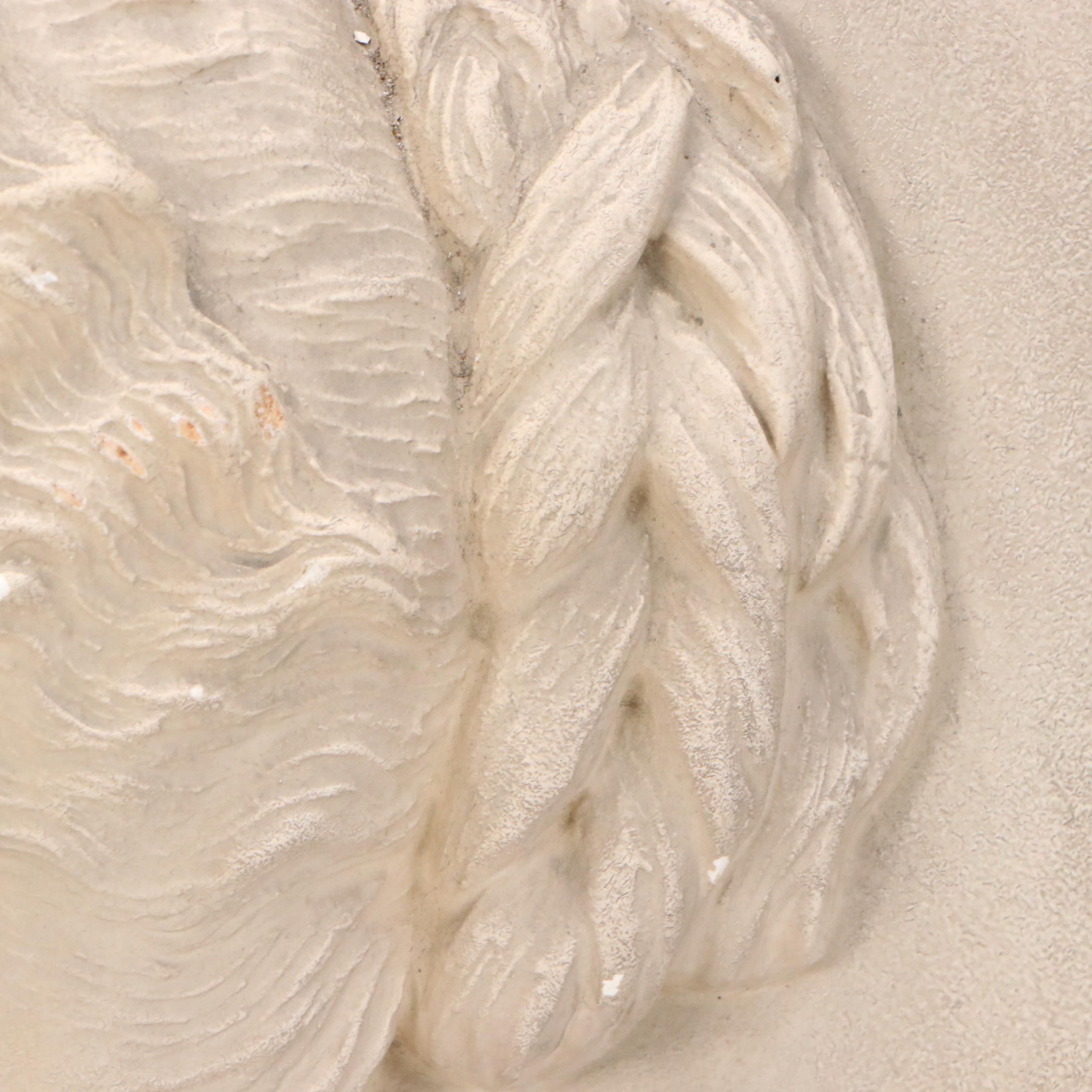 Attributed to Edward Augustus Brackett Plaster Bas-Relief Portrait, Late 19th C.