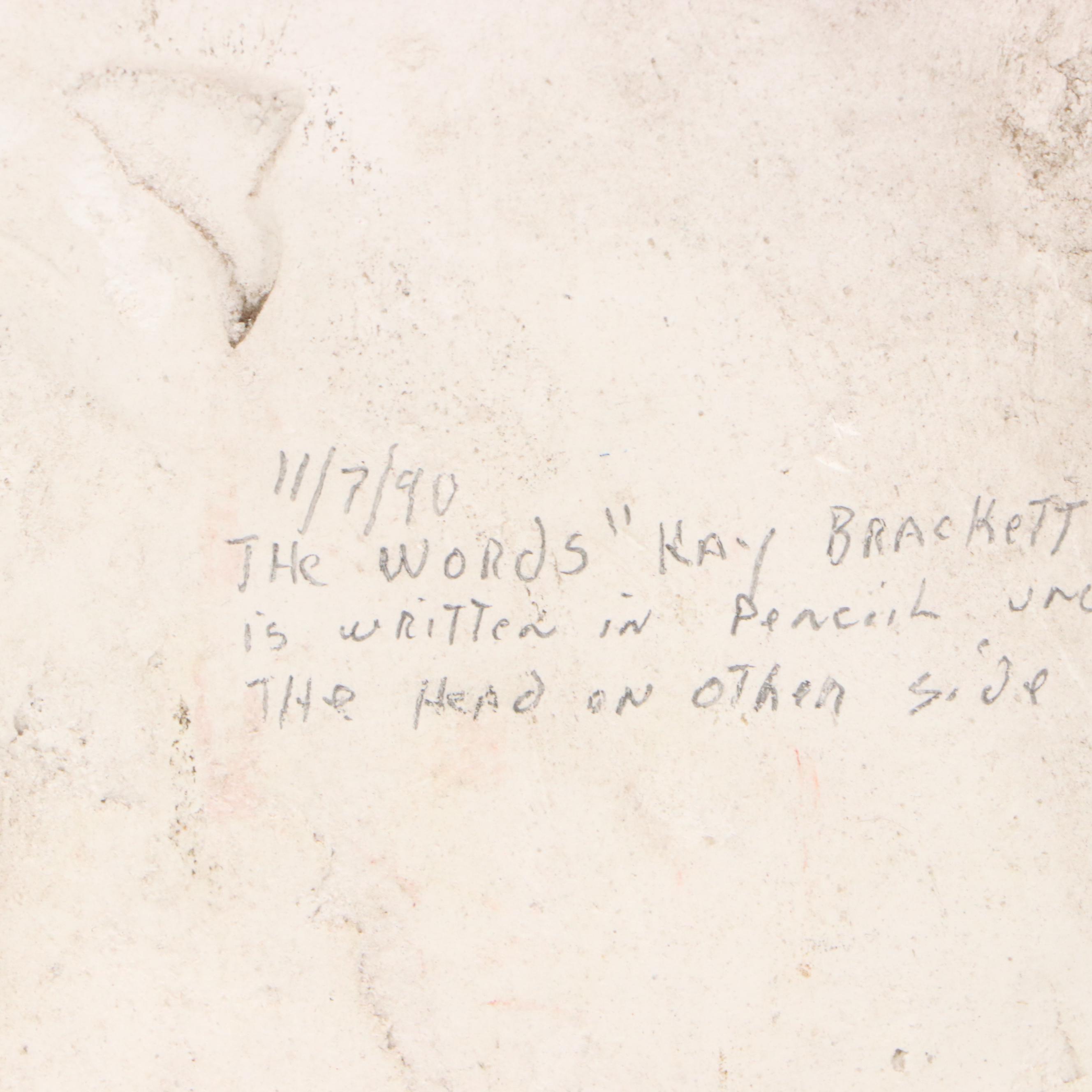 Attributed to Edward Augustus Brackett Plaster Bas-Relief Portrait, Late 19th C.