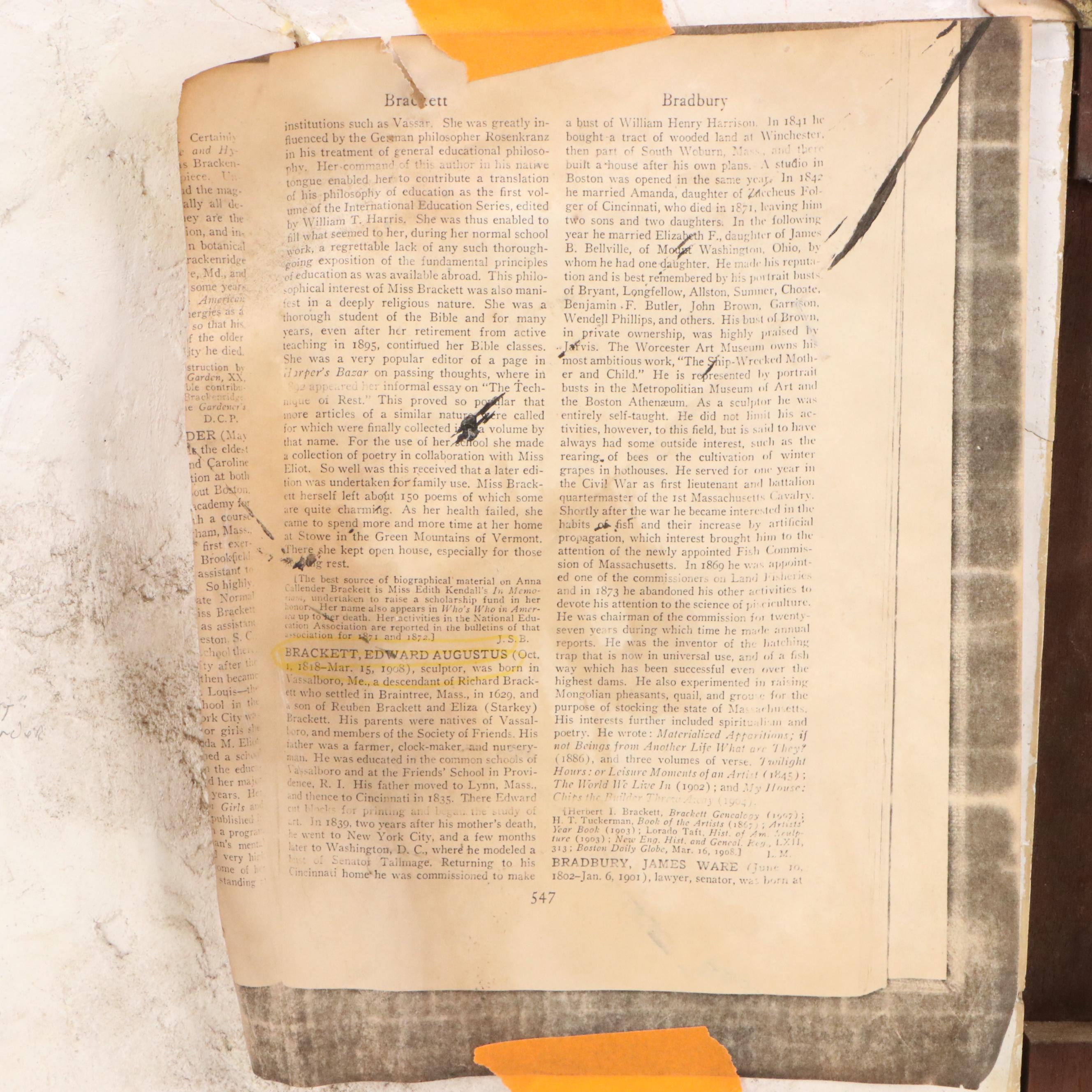 Attributed to Edward Augustus Brackett Plaster Bas-Relief Portrait, Late 19th C.