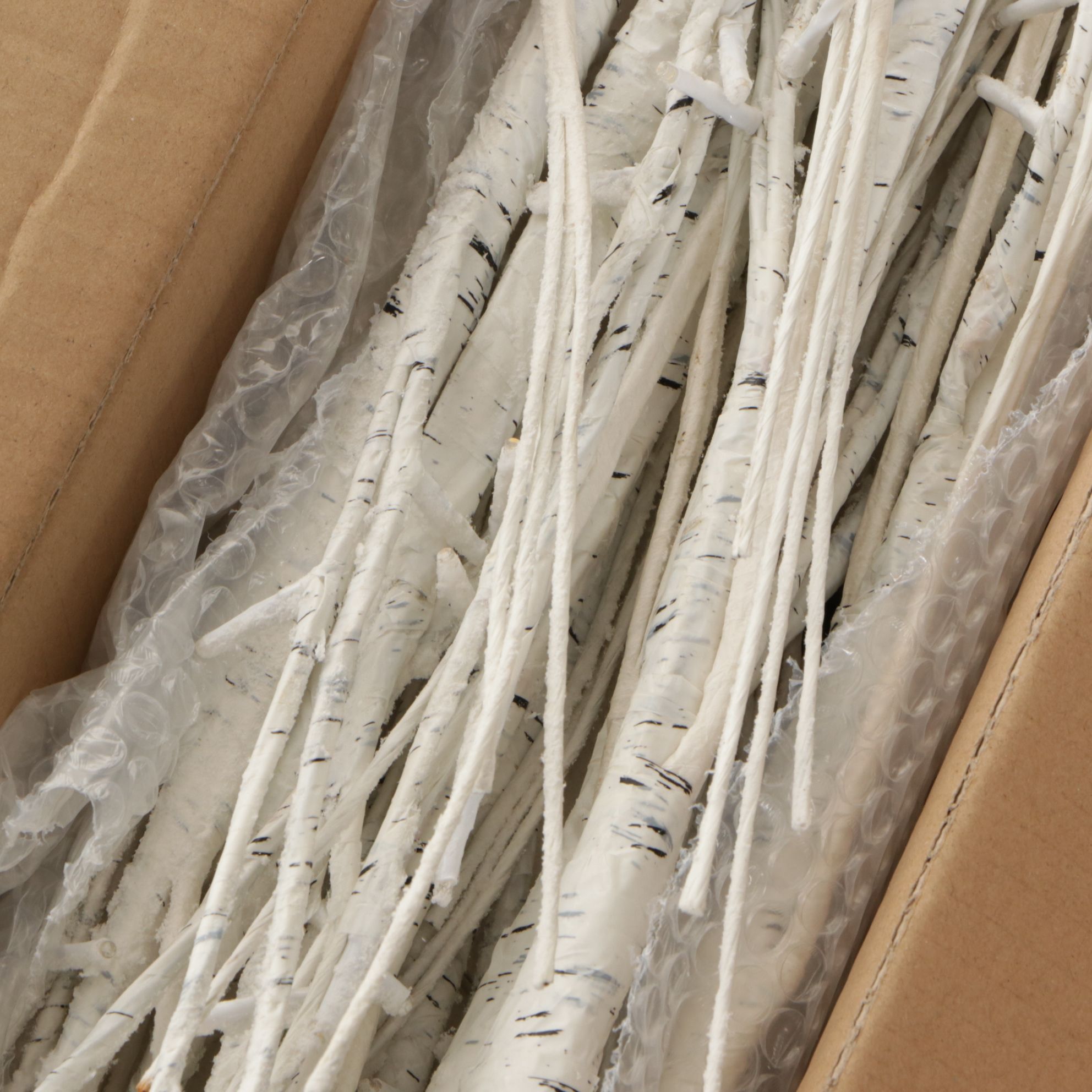 Balsam Hill Starburst Tree Topper, Nordic Plaid Ornaments & Lit Birch Tree Grove