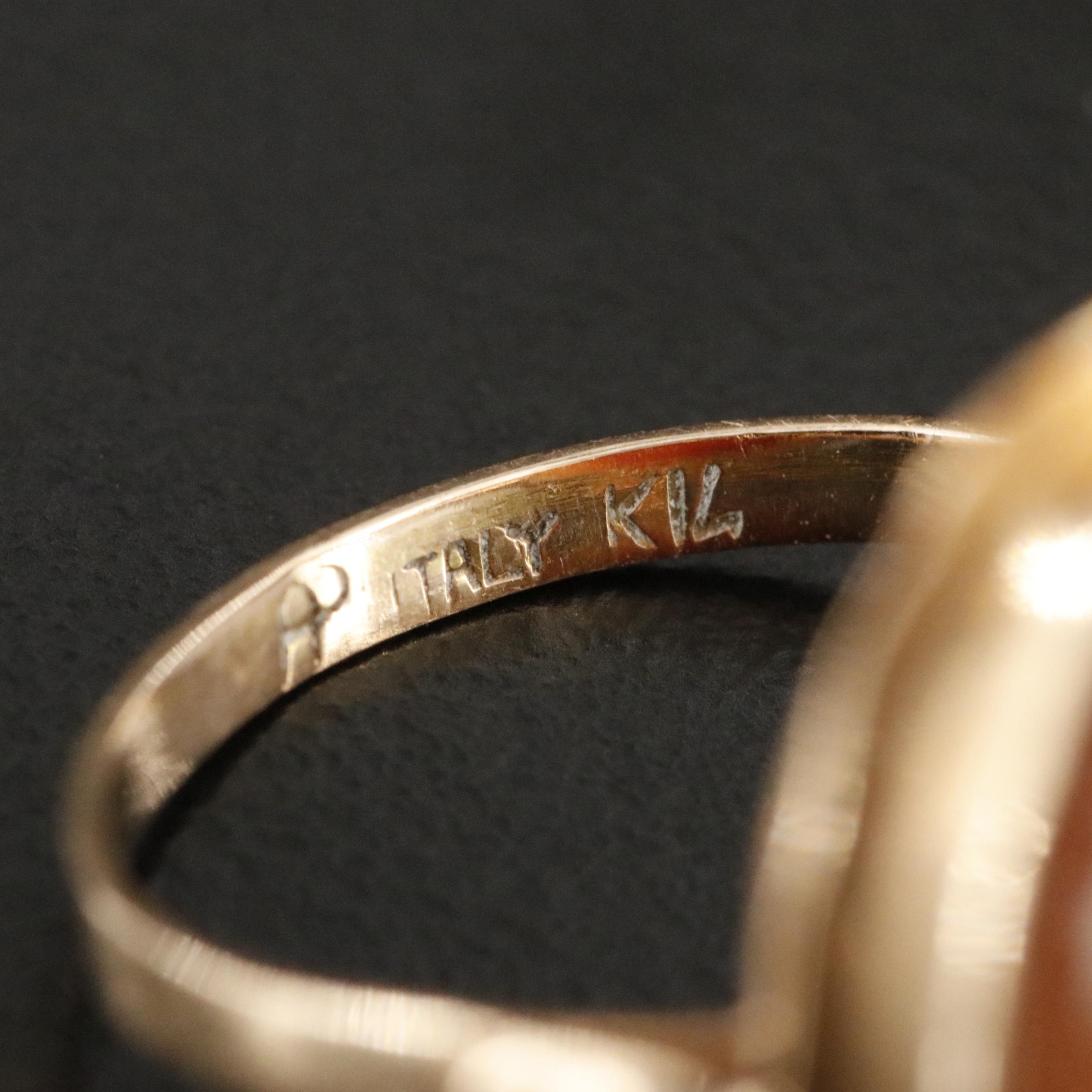 Vintage 14K Shell Cameo Ring