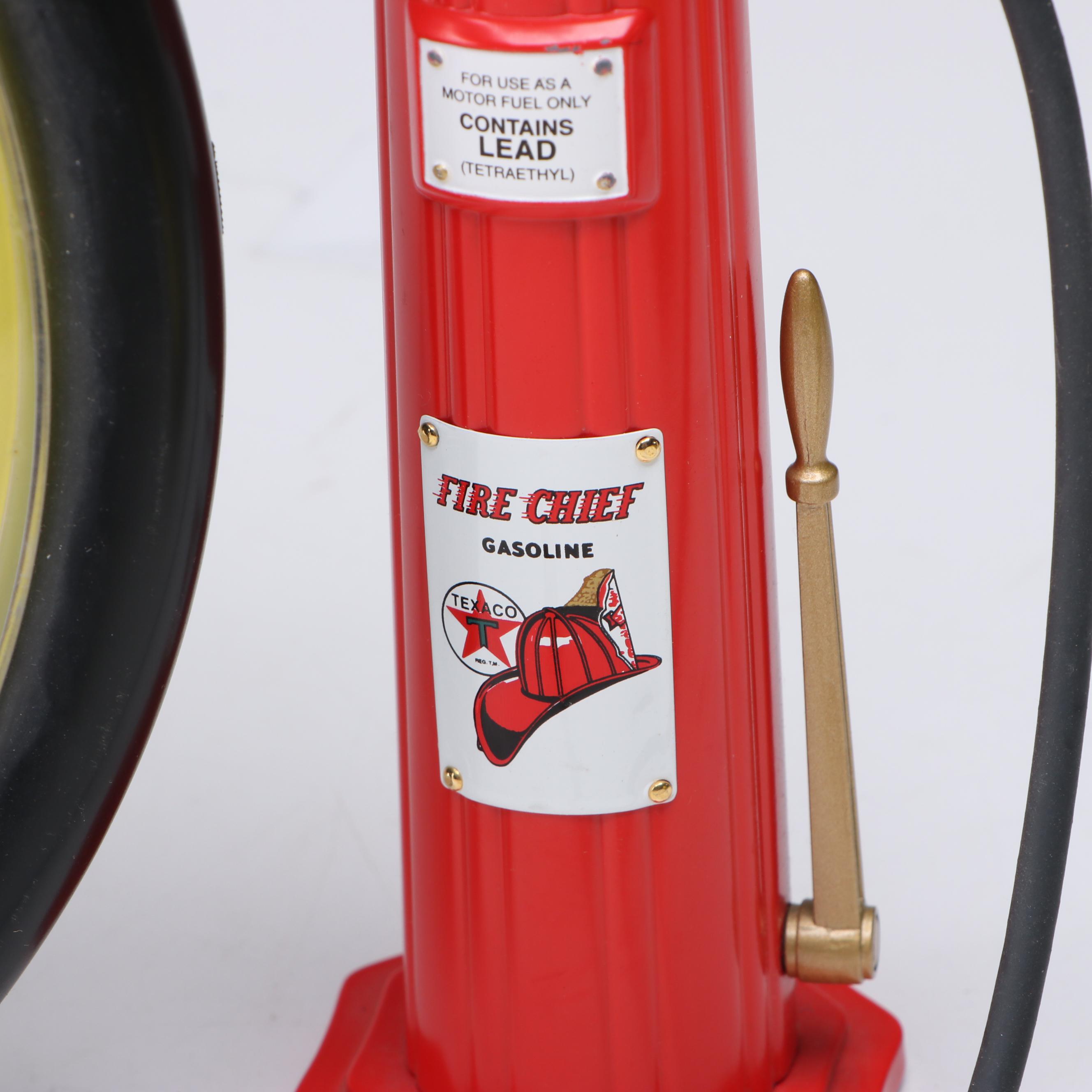 First Gear Oil Can Coin Banks with Texaco Pump and "Street Rodder" Wall Clock