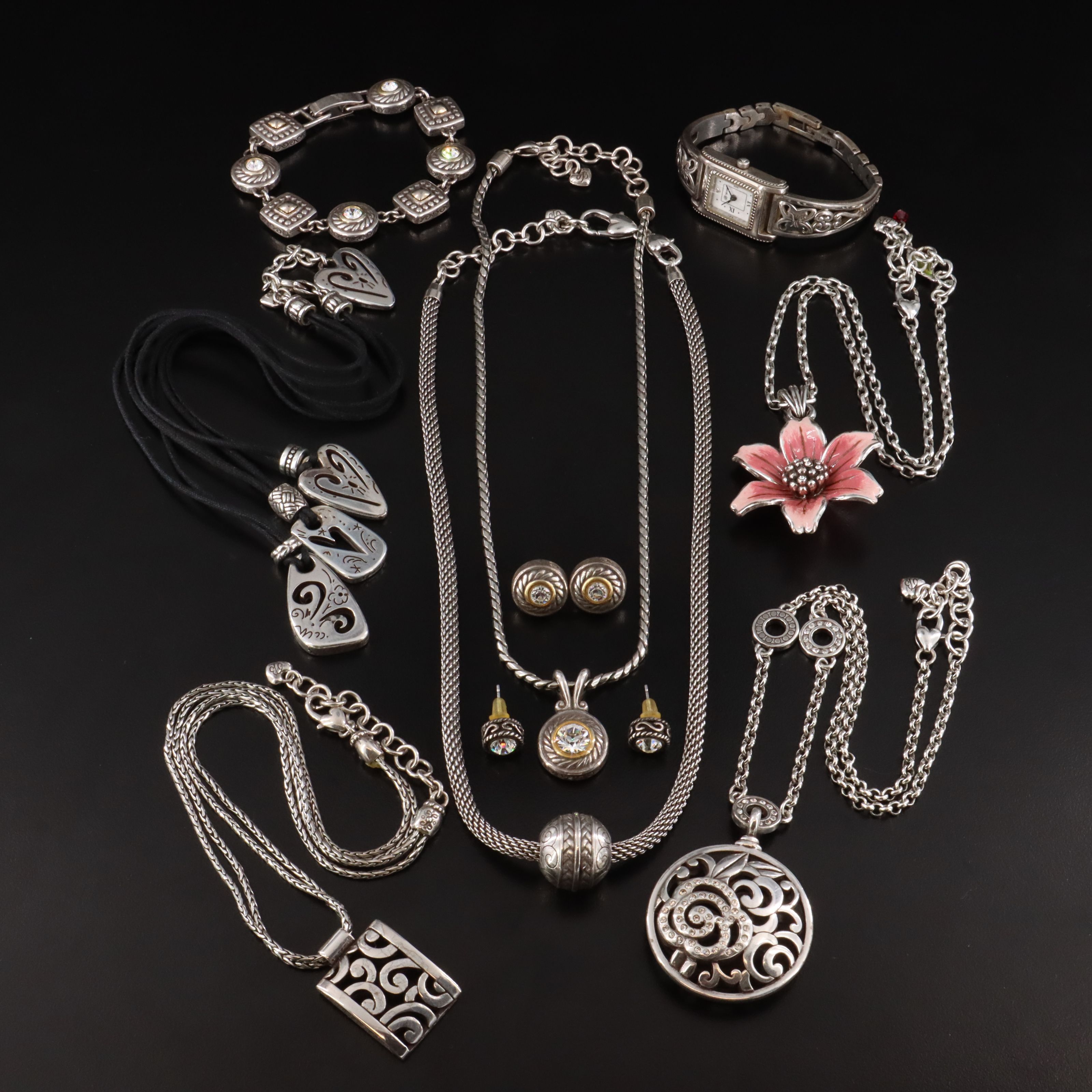 Brighton Jewelry Collection with Wristwatch, Rhinestones and Enamel