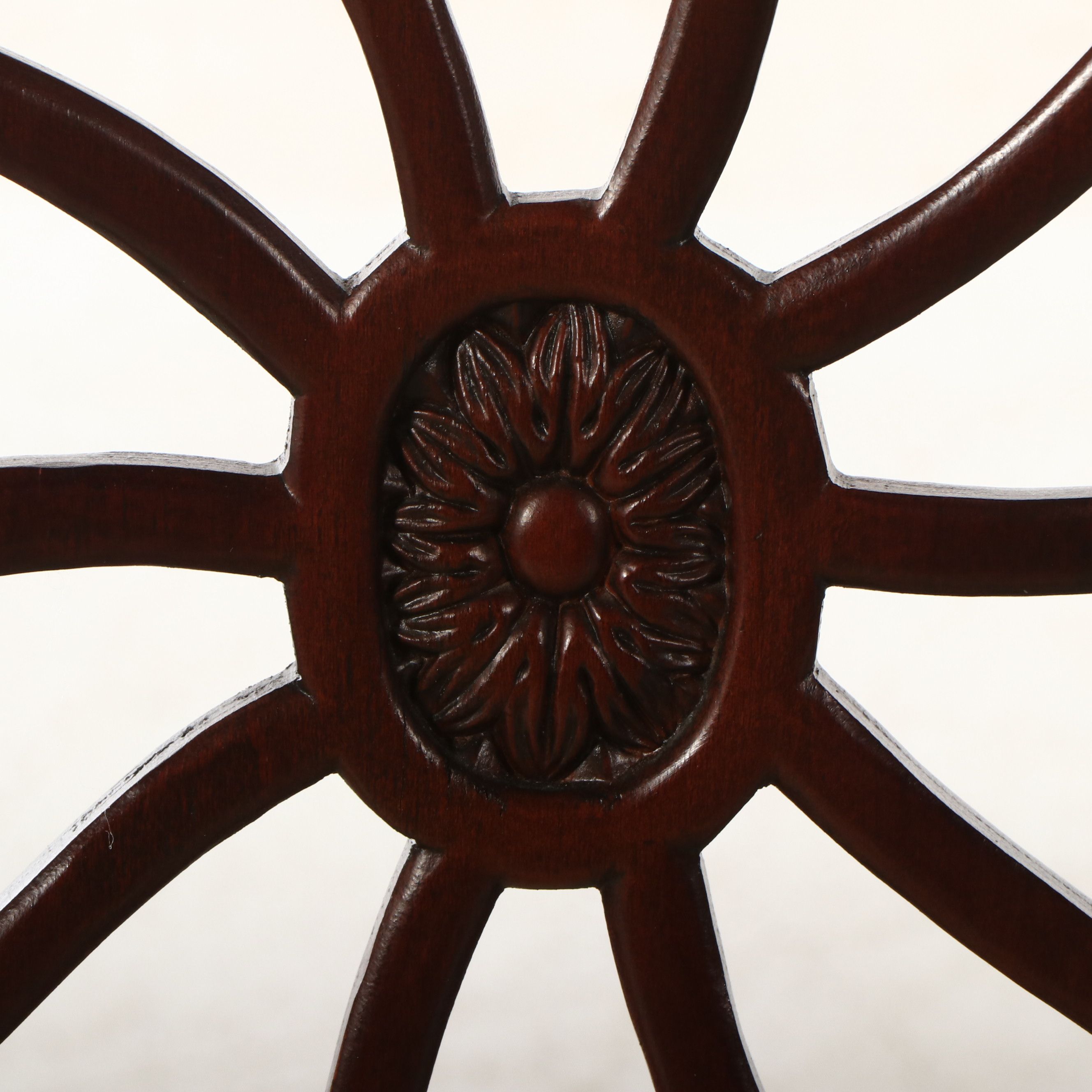 Adam Style Mahogany Spider Back Armchair, Late 20th Century