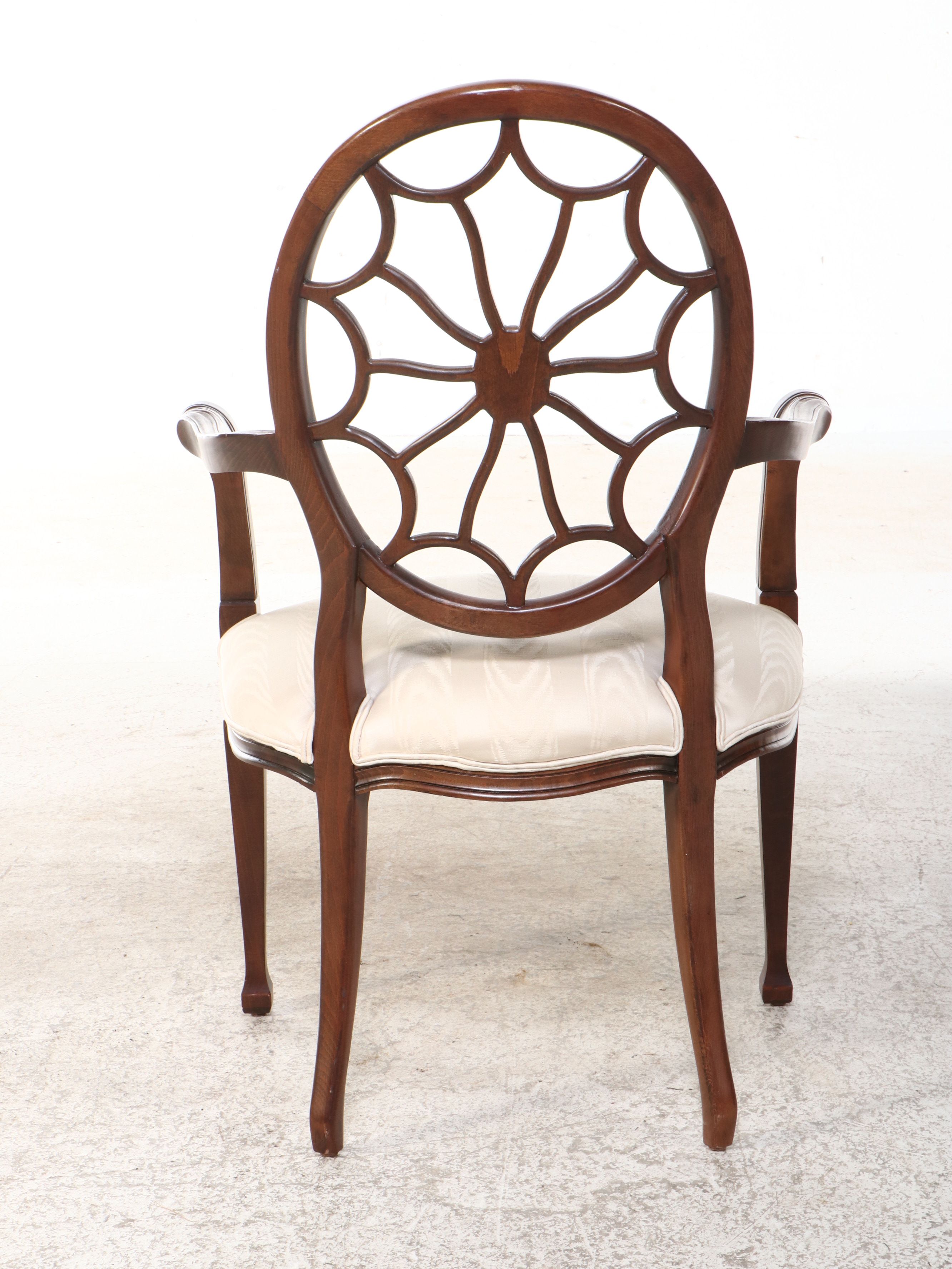 Adam Style Mahogany Spider Back Armchair, Late 20th Century