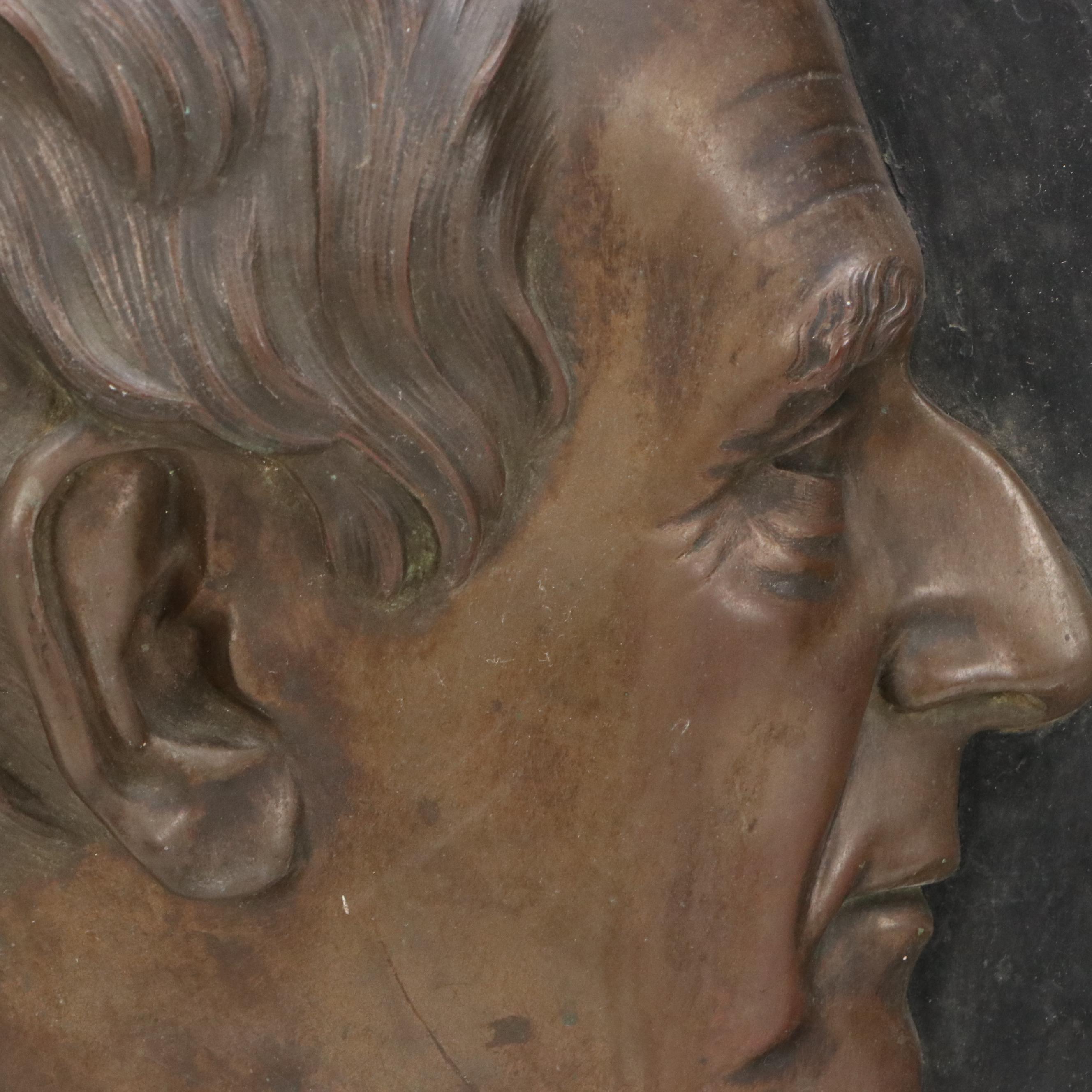 Franklin Simmons Bronze Profile Portrait "William Henry Seward," 1865