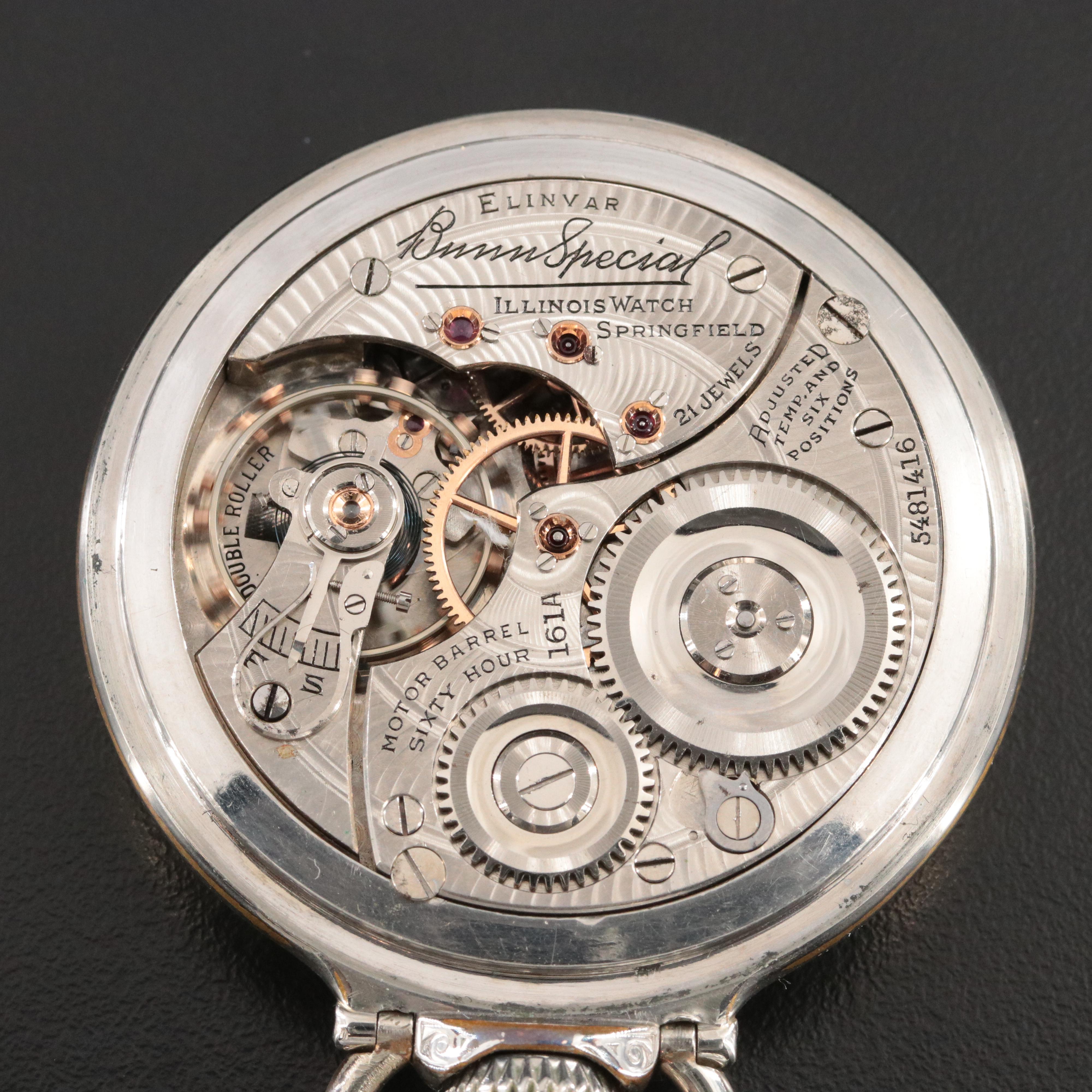 Art Nouveau Pocket Watch Collection Featuring F. Bachschmid  and Illinois