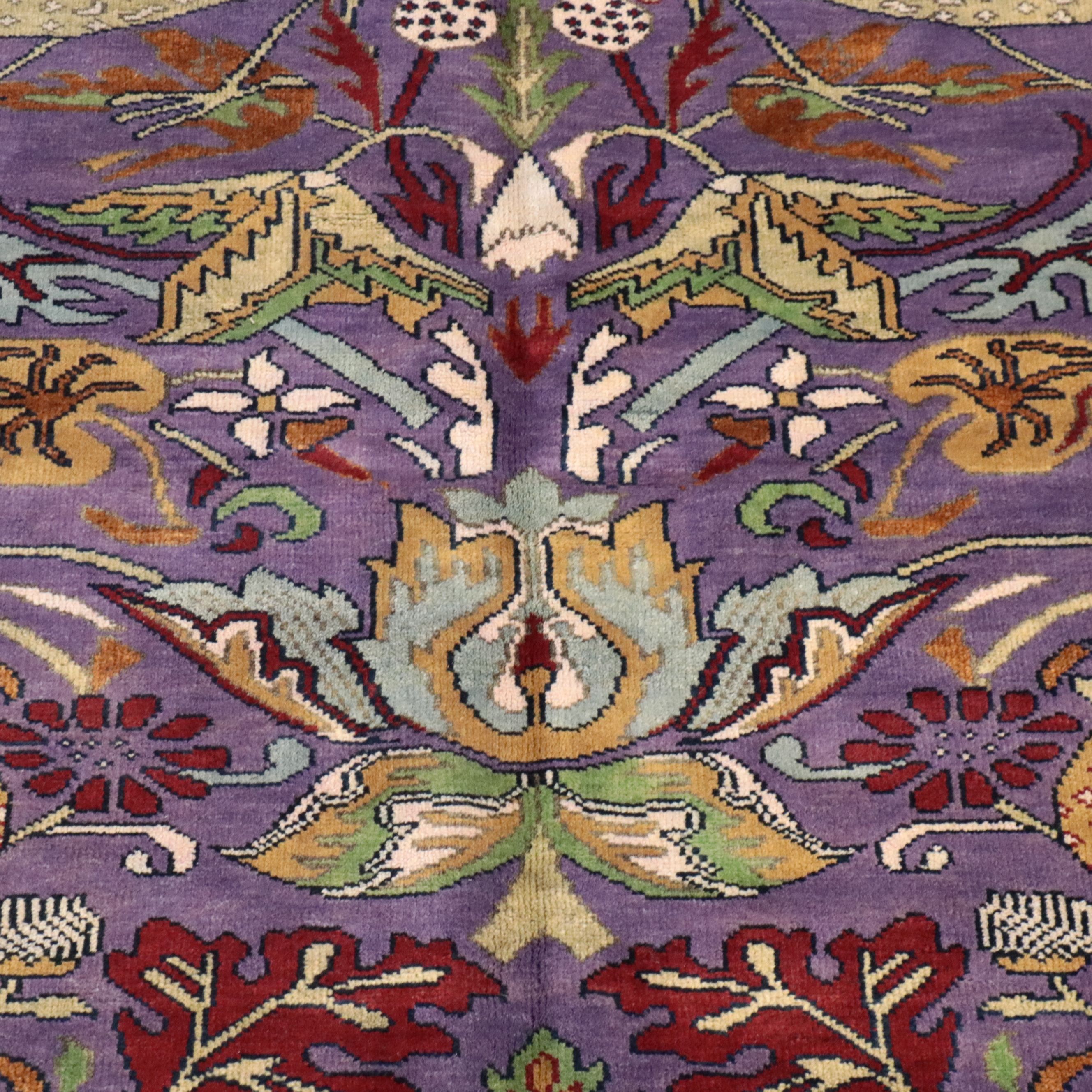 8'2 x 15'9 Hand-Knotted Indian Pictorial Bird of Paradise Room-Sized Rug