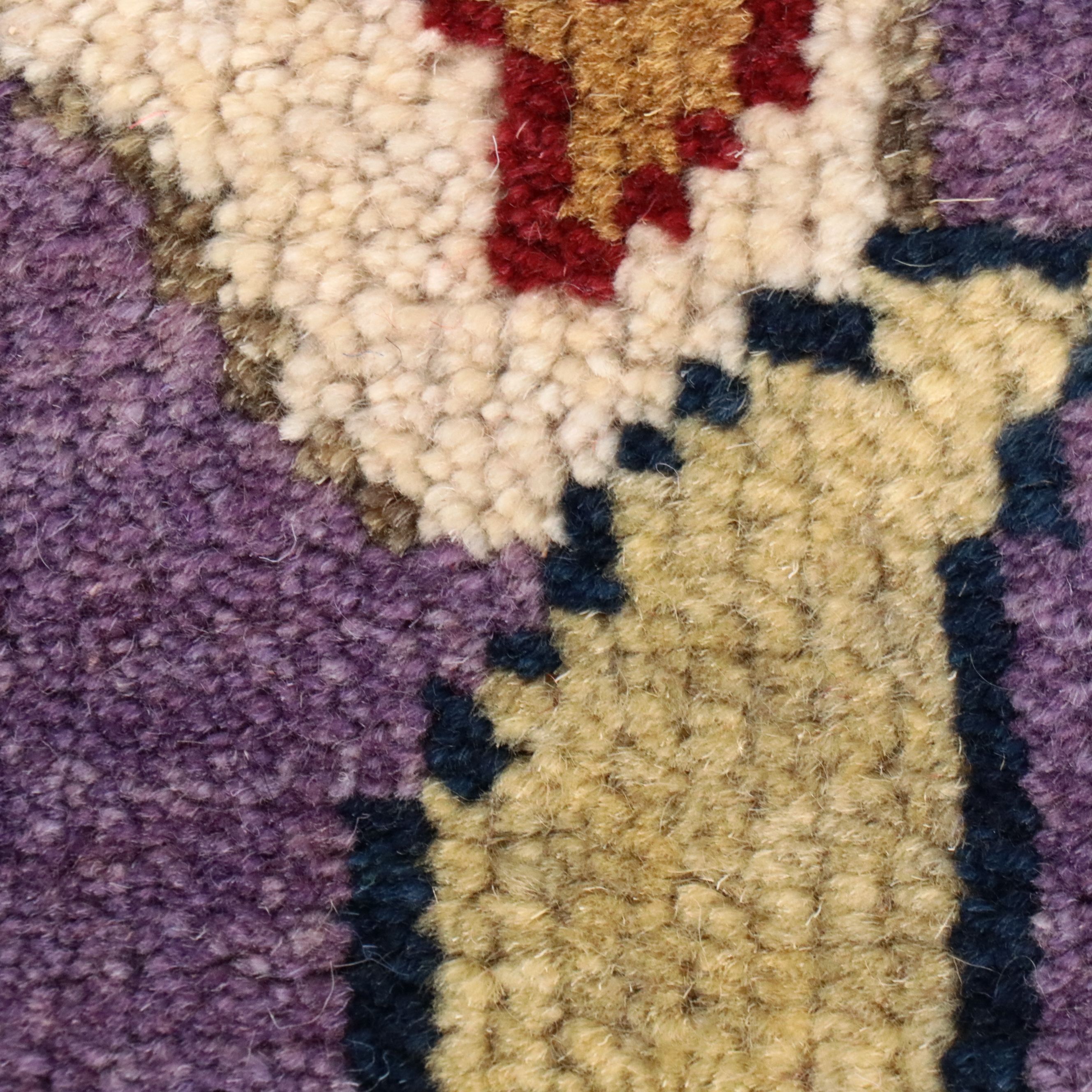 8'2 x 15'9 Hand-Knotted Indian Pictorial Bird of Paradise Room-Sized Rug