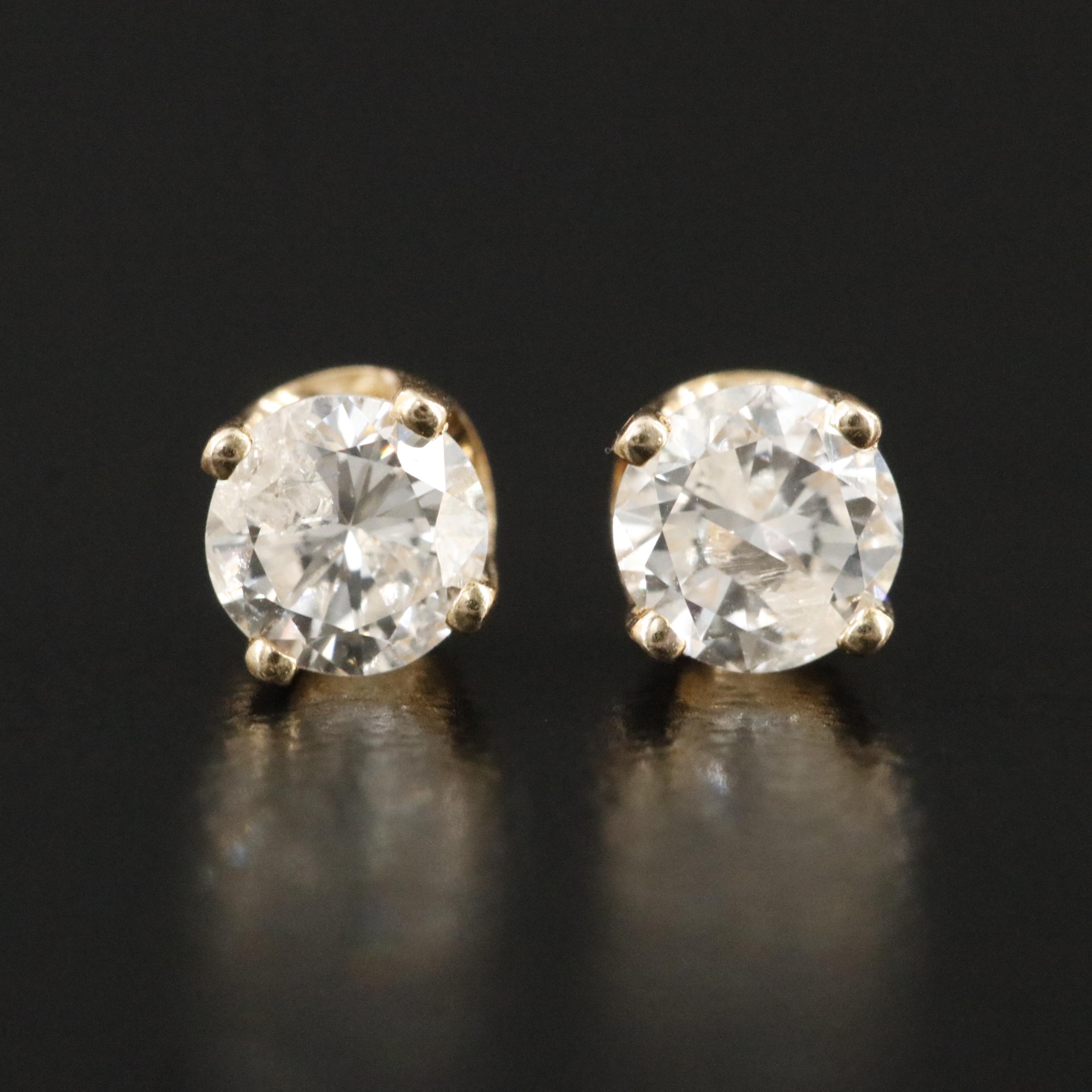 14K 0.46 CTW Diamond Solitaire Earrings
